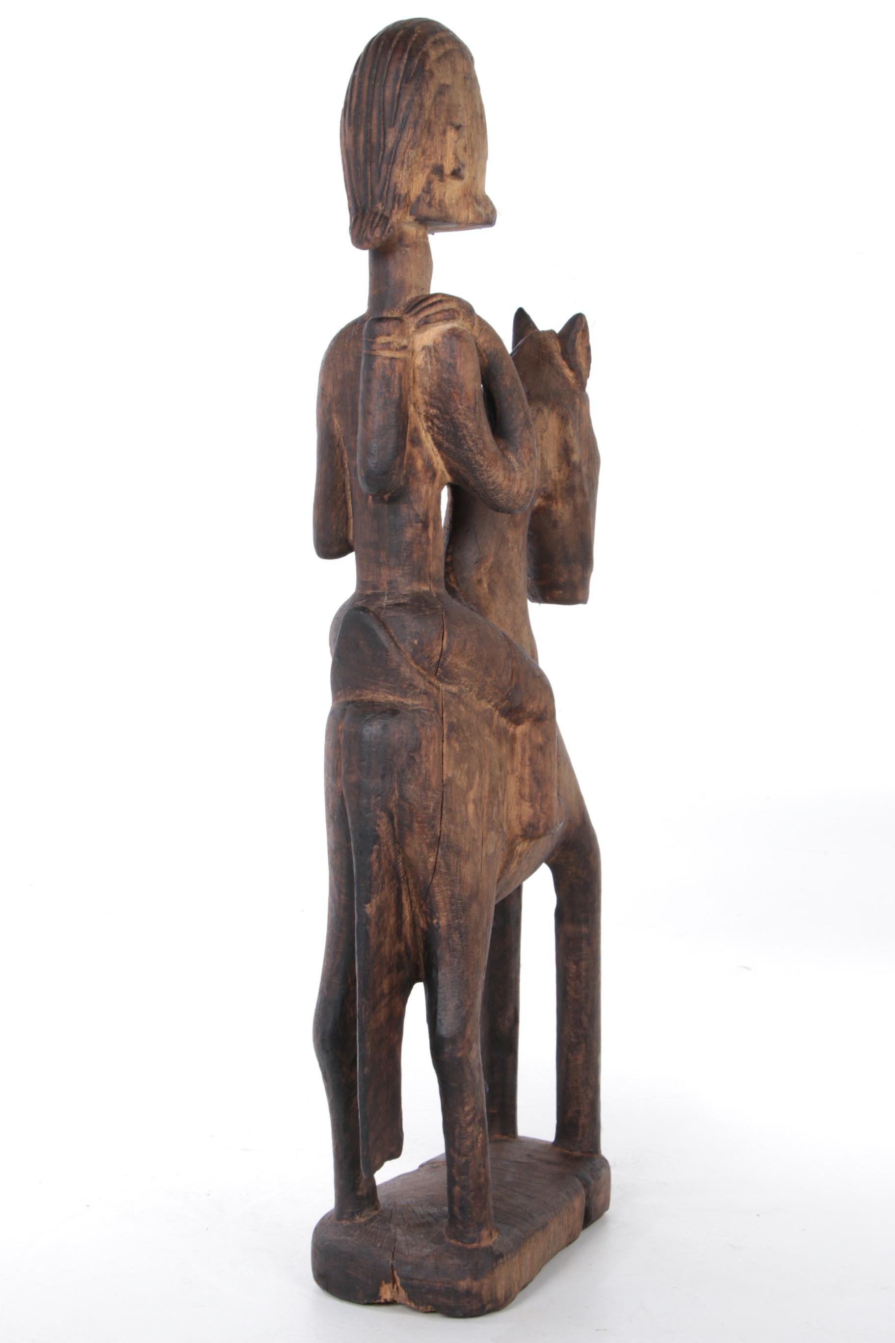 Dogon Style Wooden Horseman, Late 20th Century