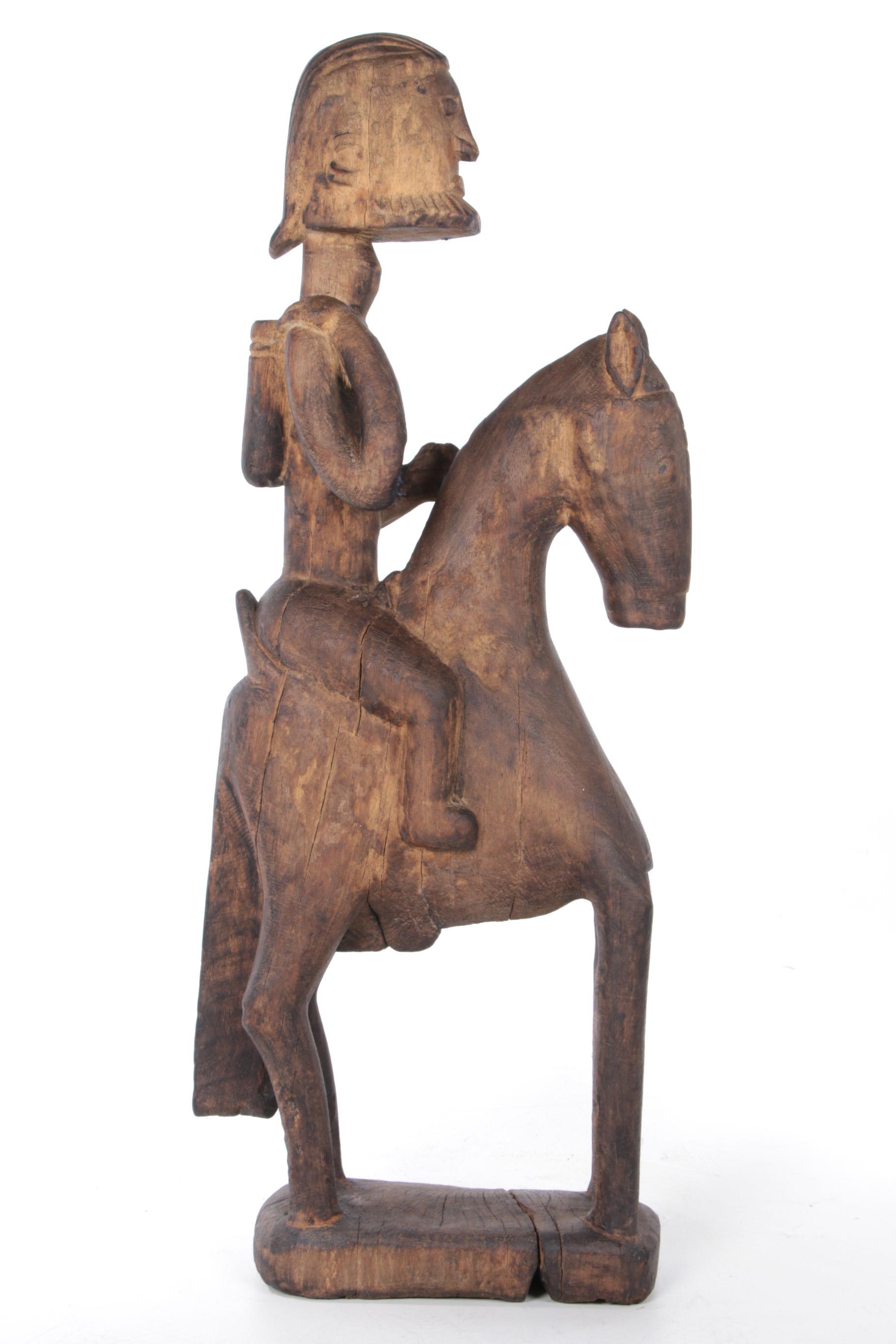 Dogon Style Wooden Horseman, Late 20th Century