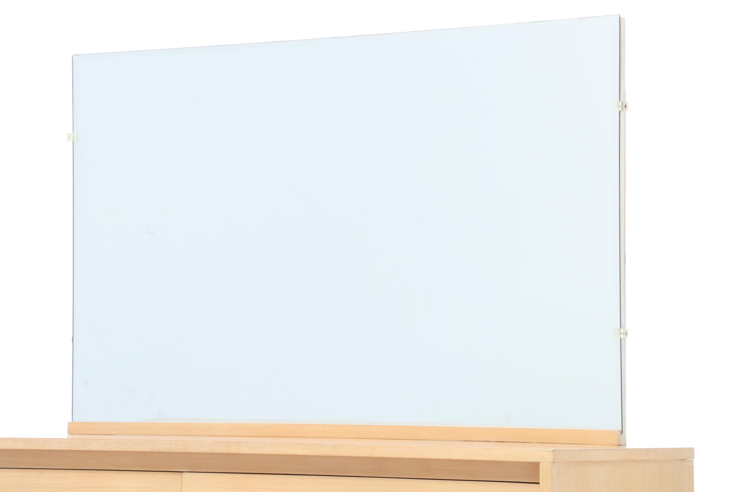 Mid Century Modern Johnson-Carper Blonde Birch Dresser with Mirror