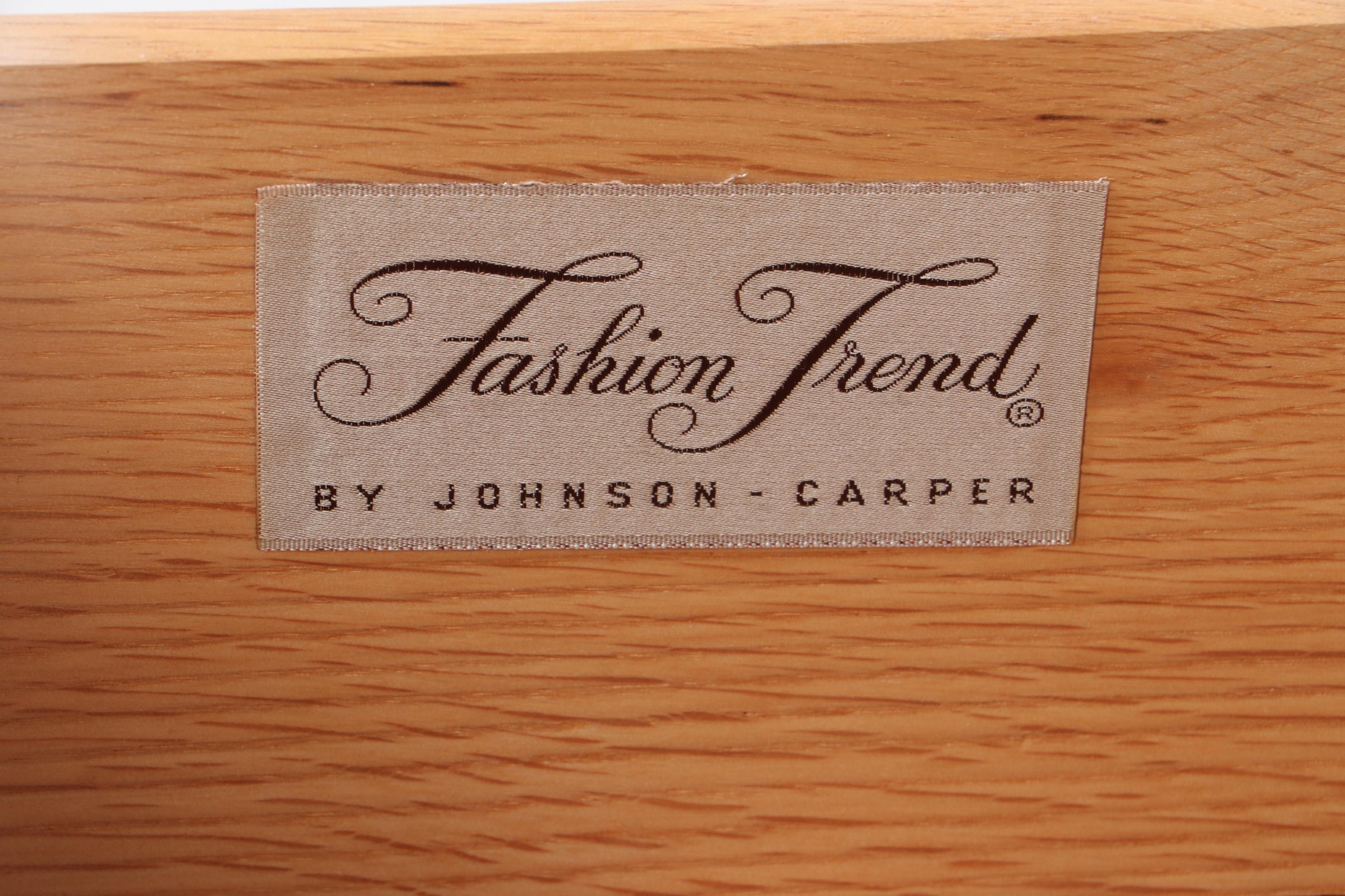 Mid Century Modern Johnson-Carper Blonde Birch Dresser with Mirror