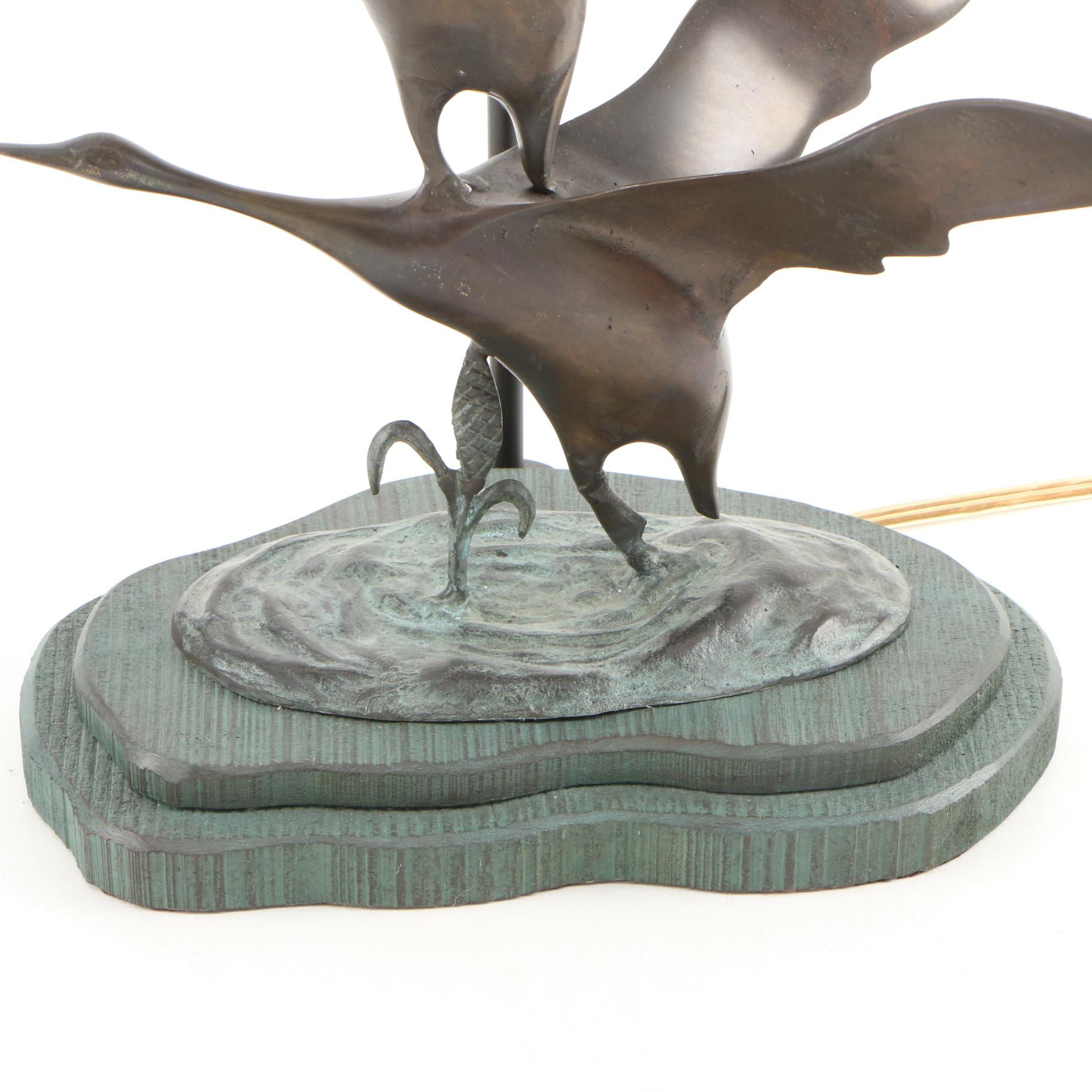 Frederick Cooper Bronze Flying Geese Table Lamp