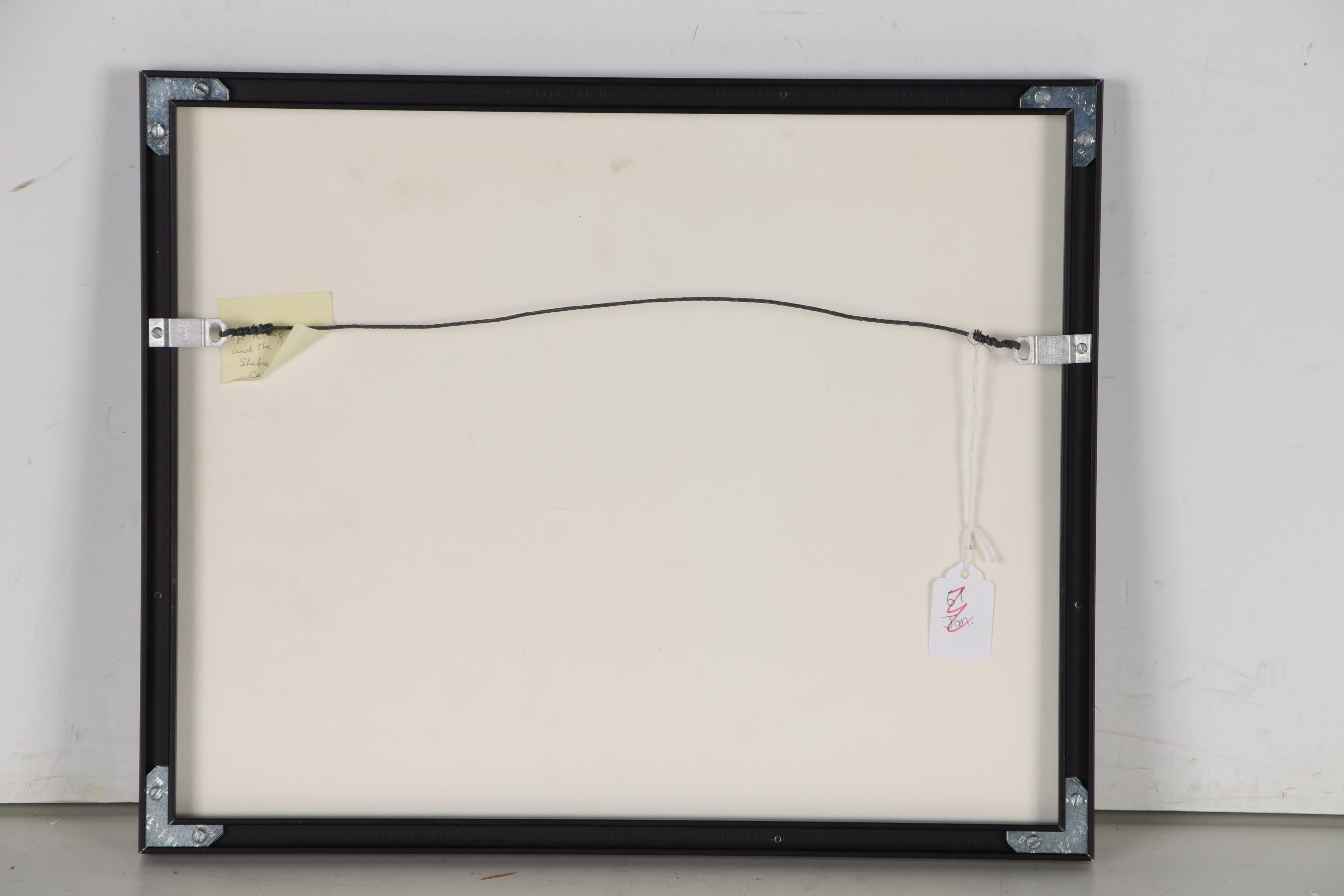 Ethiopian Coptic Painting on Animal Skin of Kind David and the Queen of Sheba