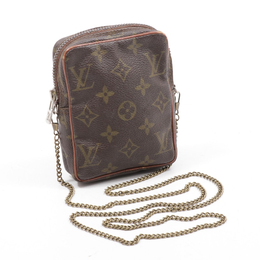 Louis Vuitton Mini Danube Monogram Coated Canvas Crossbody Bag with Chain Strap