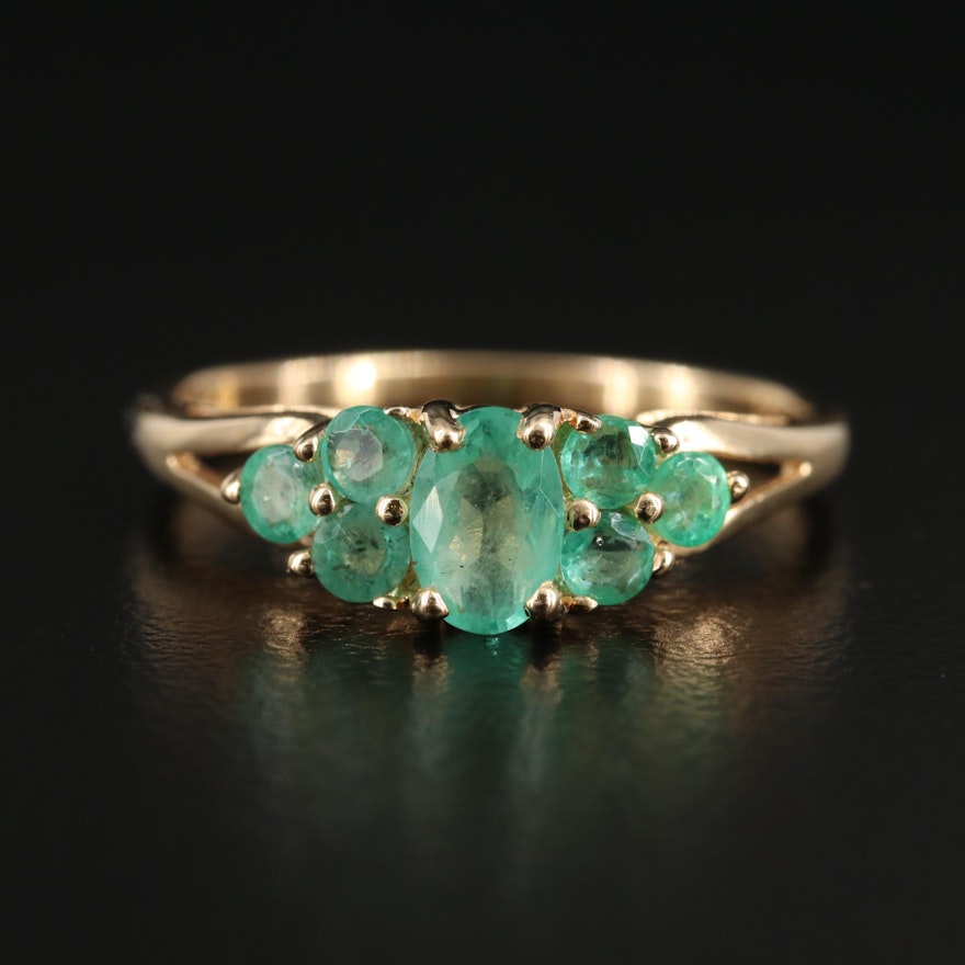 14K Yellow Gold Emerald Ring