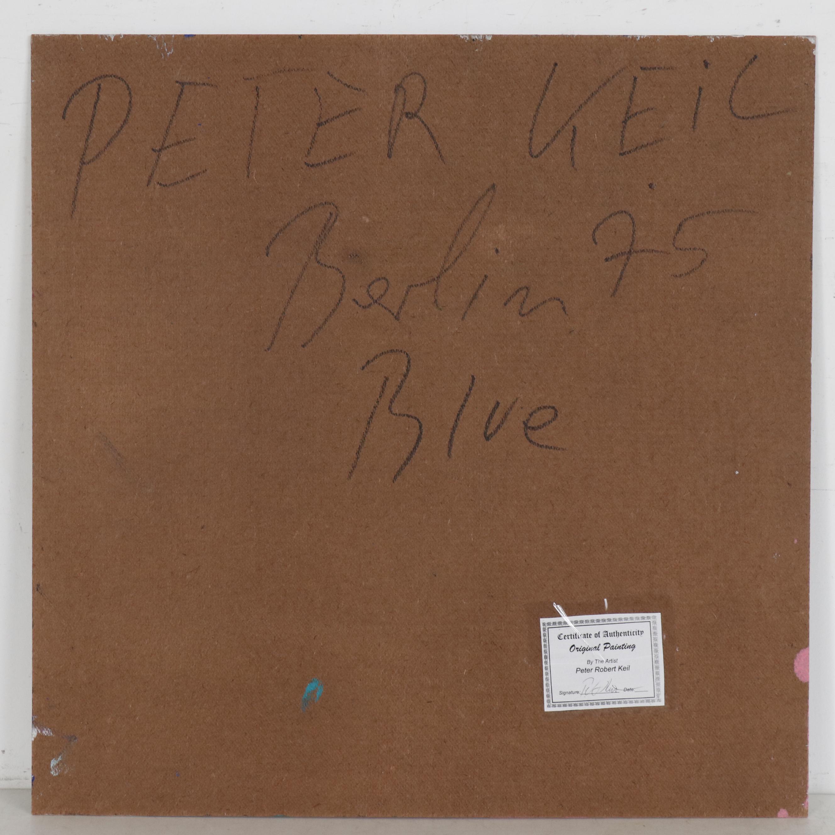 Peter Keil Abstract Portrait Oil Painting "Blue"