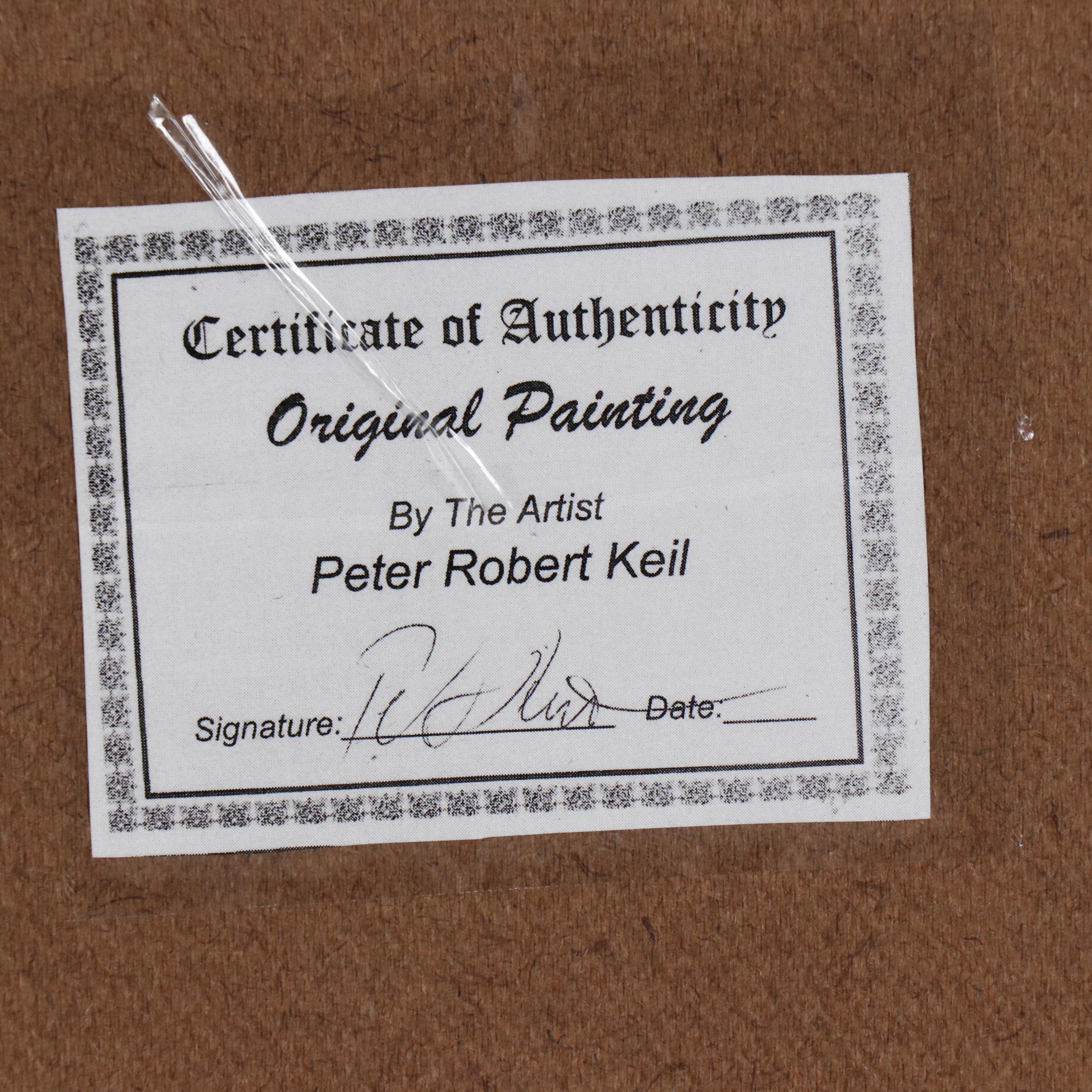 Peter Keil Abstract Portrait Oil Painting "Blue"