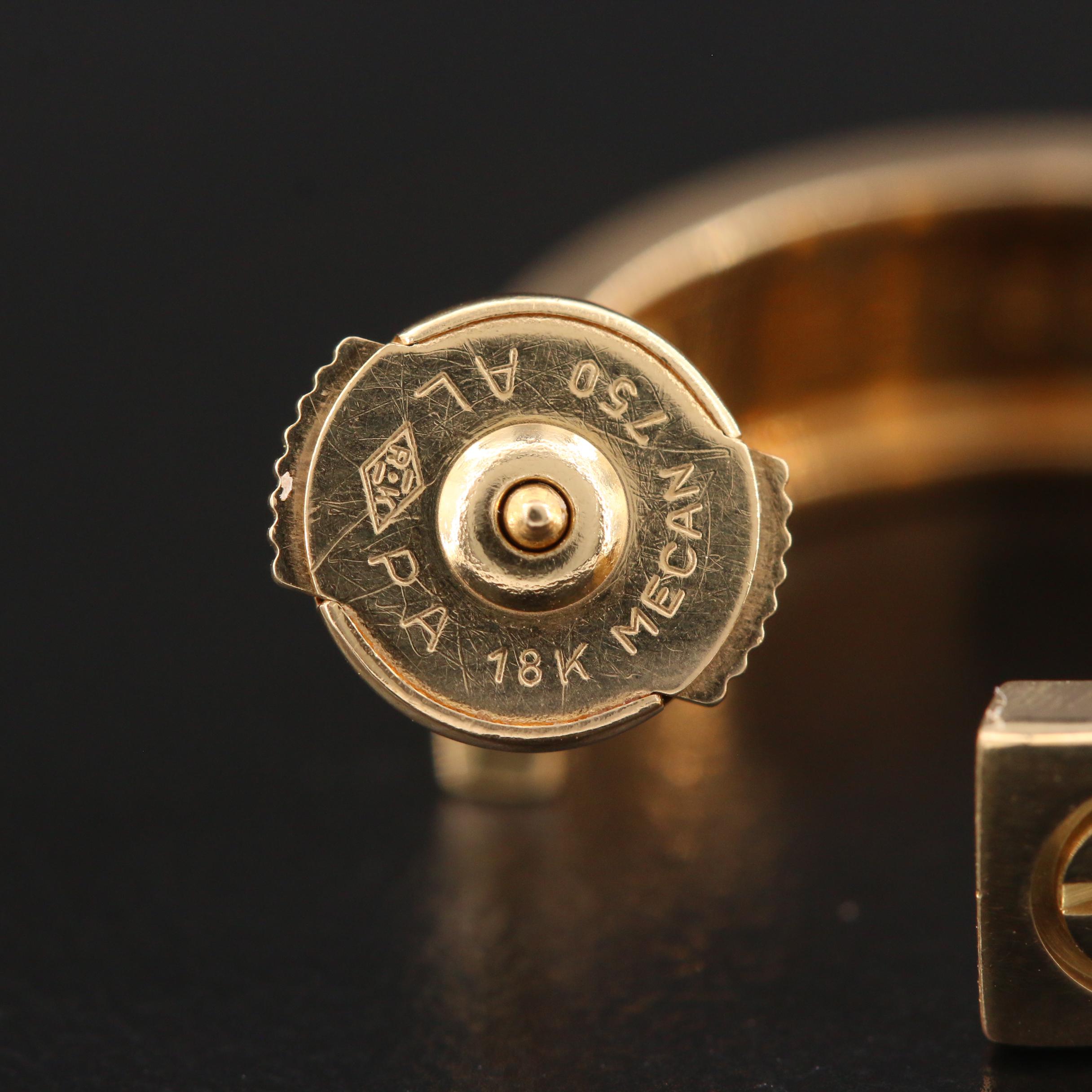 Cartier 18K Yellow Gold "Love" Earrings with Certificate and La Pousette Backs