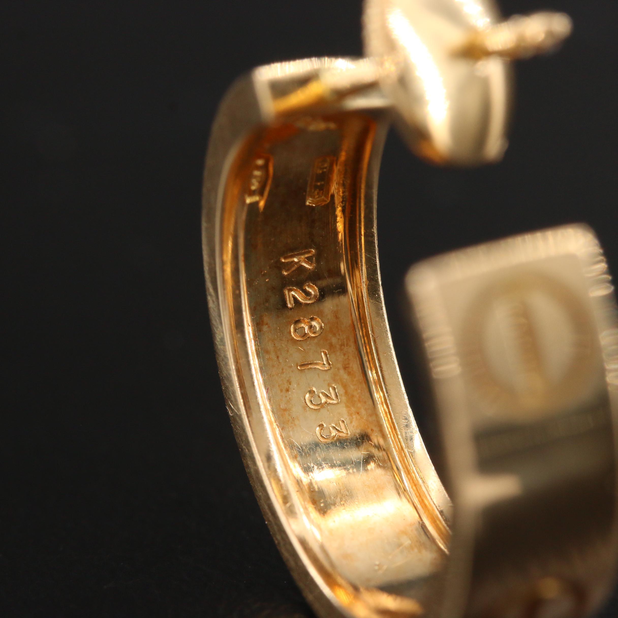 Cartier 18K Yellow Gold "Love" Earrings with Certificate and La Pousette Backs