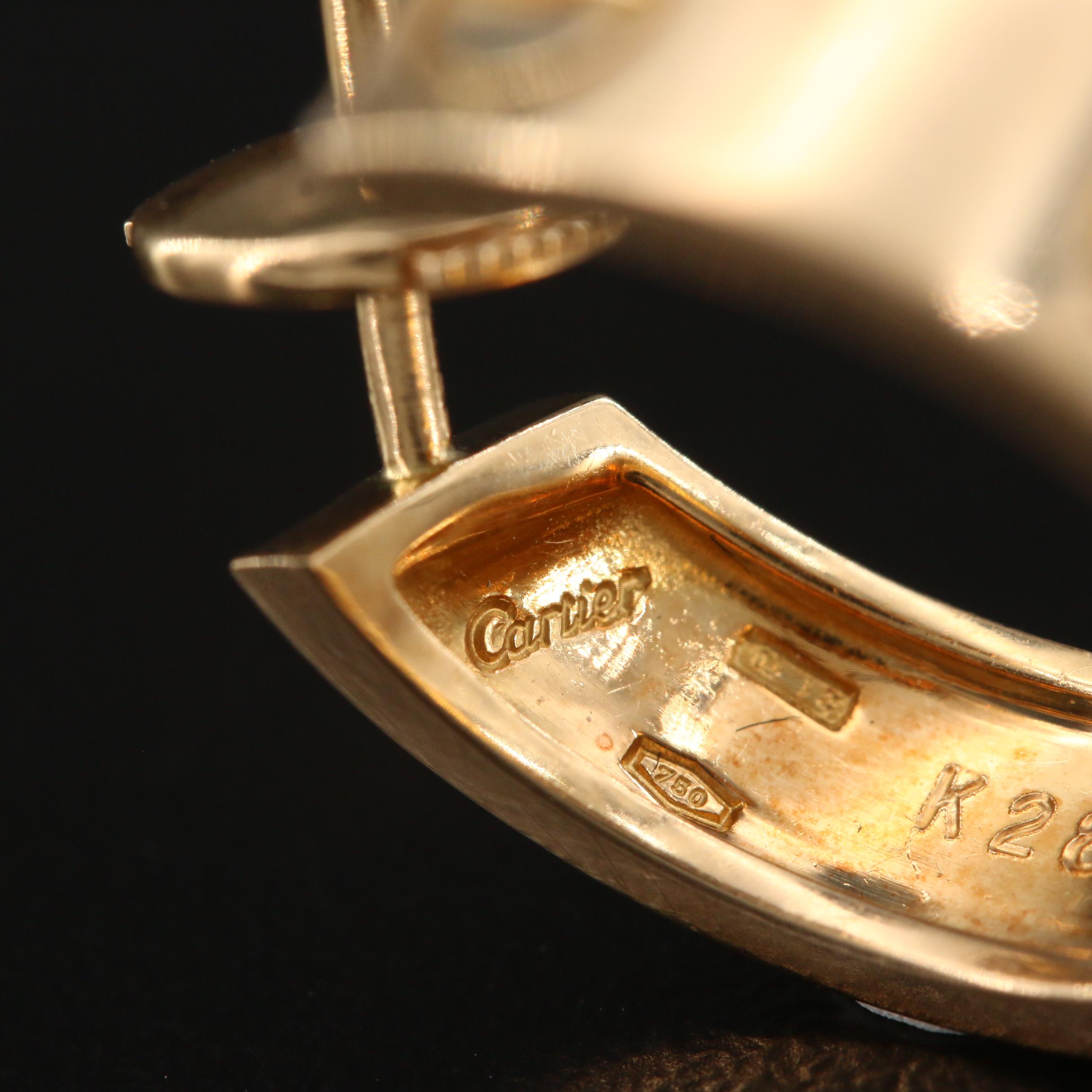 Cartier 18K Yellow Gold "Love" Earrings with Certificate and La Pousette Backs