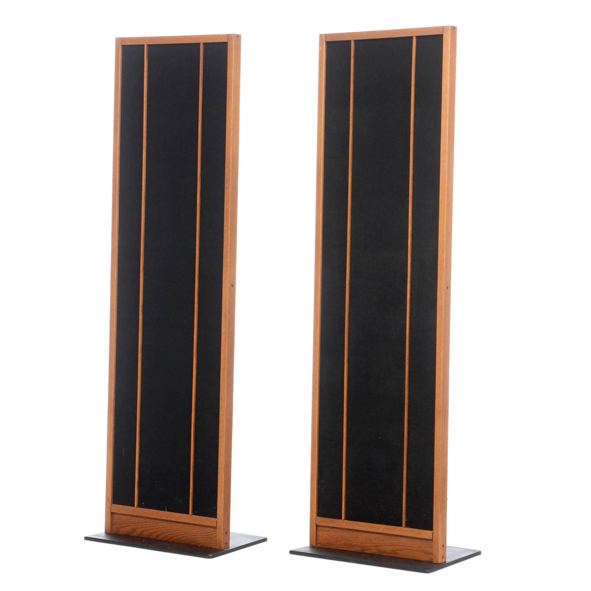 Magnaplanar Magnaplan MG-II Oak Framed Flat Panel Speakers, 1970s