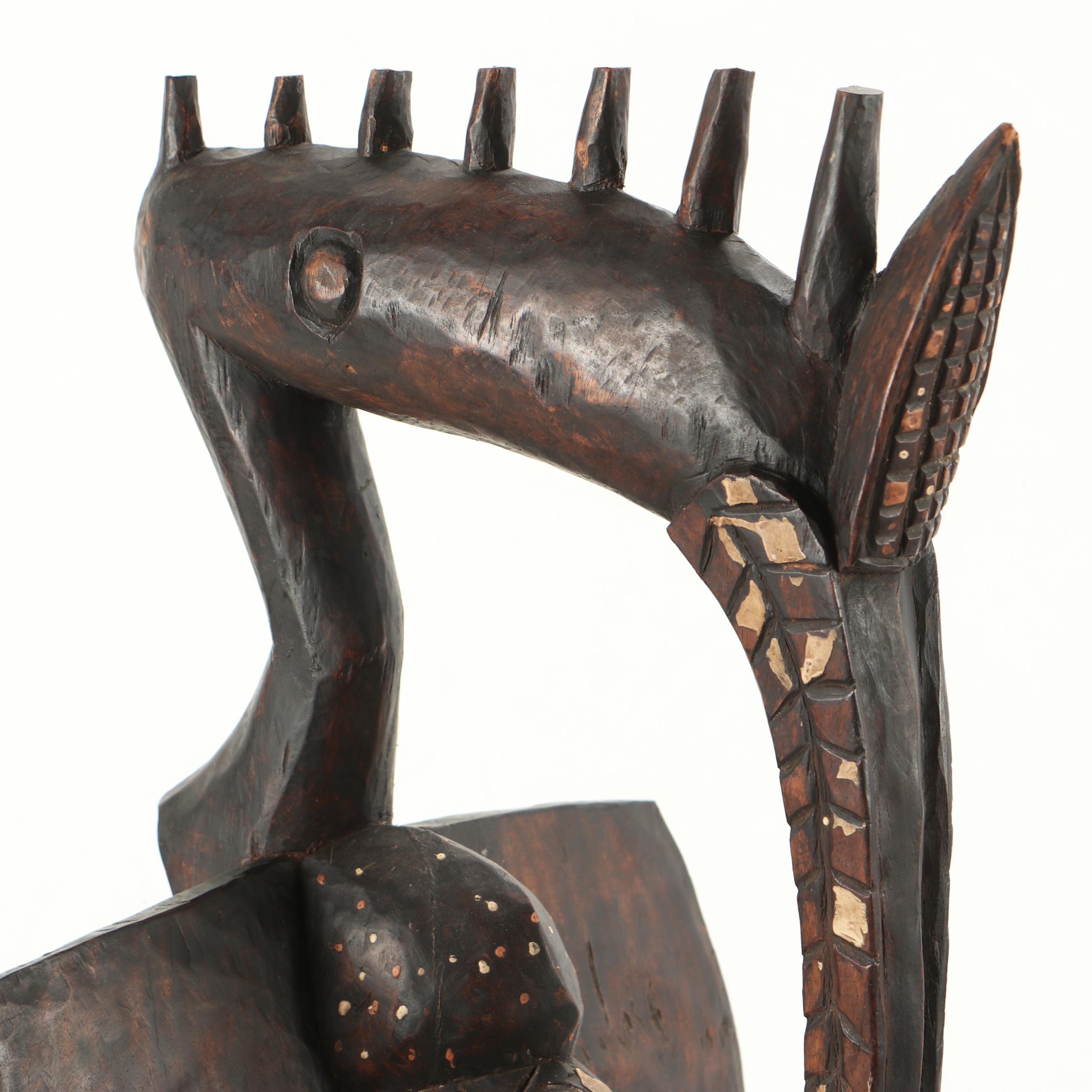 Senufo Style Bird (Sejen) Wooden Sculpture