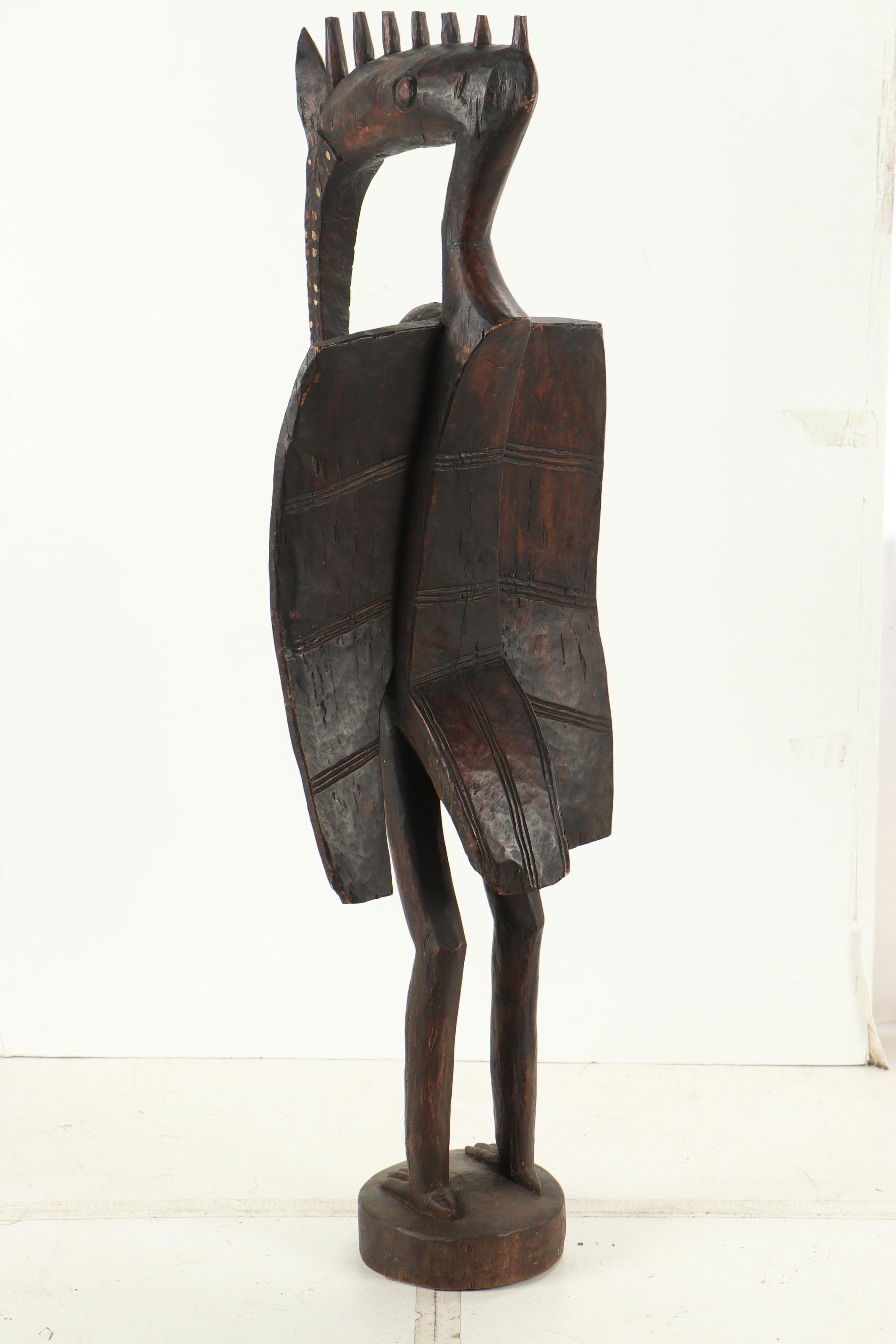 Senufo Style Bird (Sejen) Wooden Sculpture