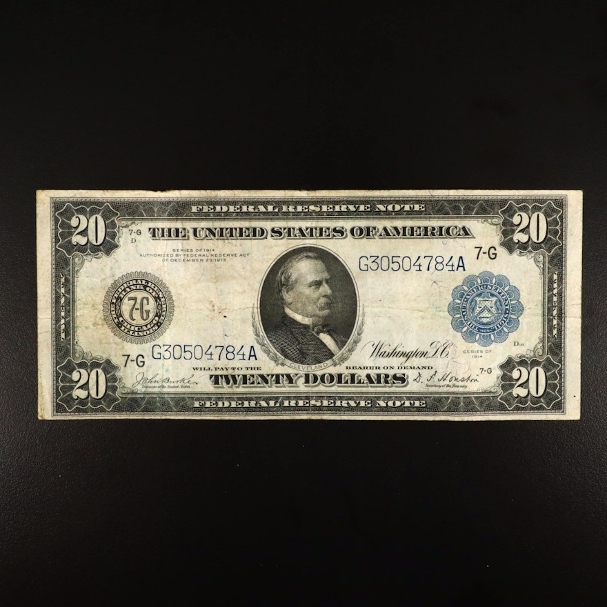 Series of 1914 $20 Federal Reserve Burke/Houston Currency Note