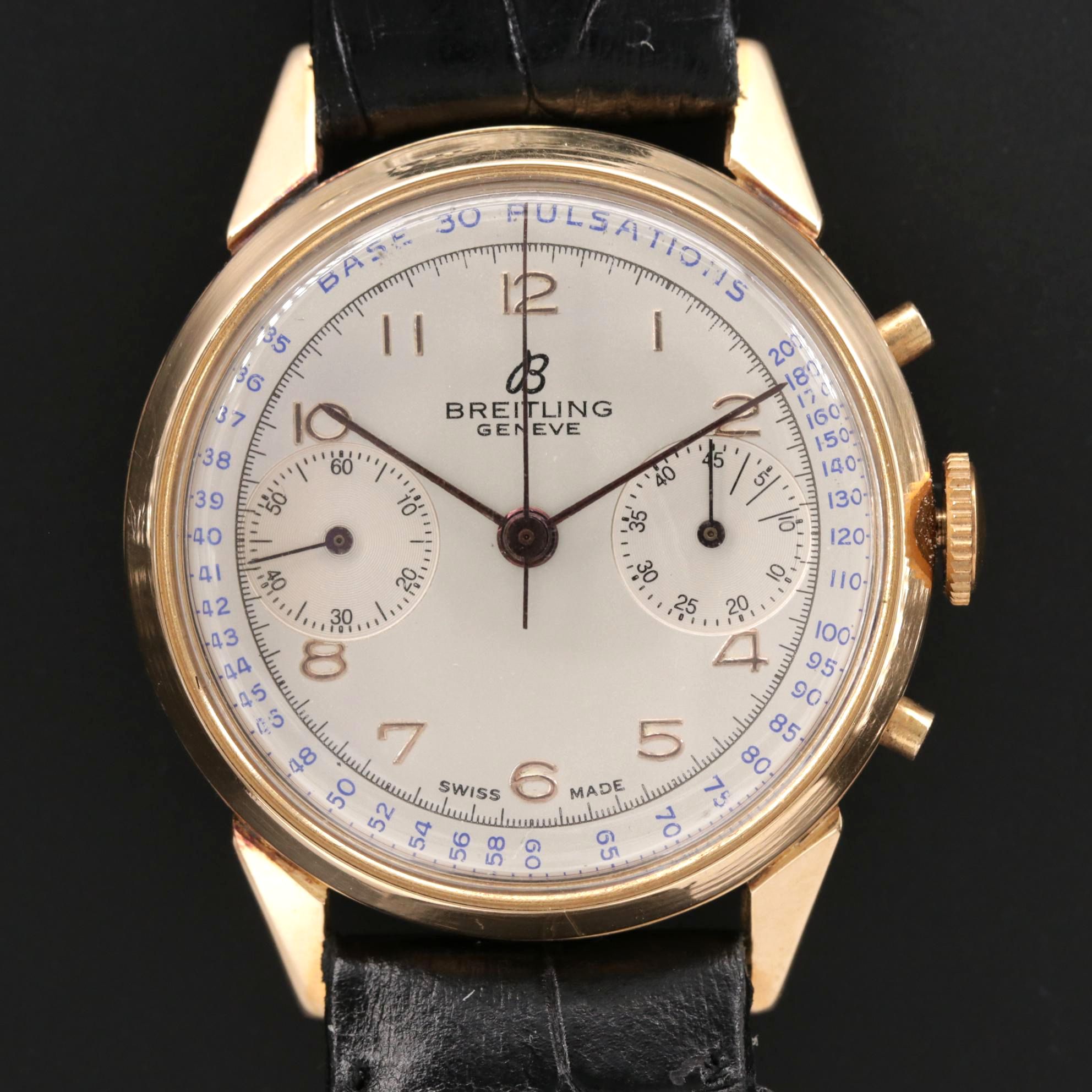 Vintage Breitling 18K Yellow Gold Watch