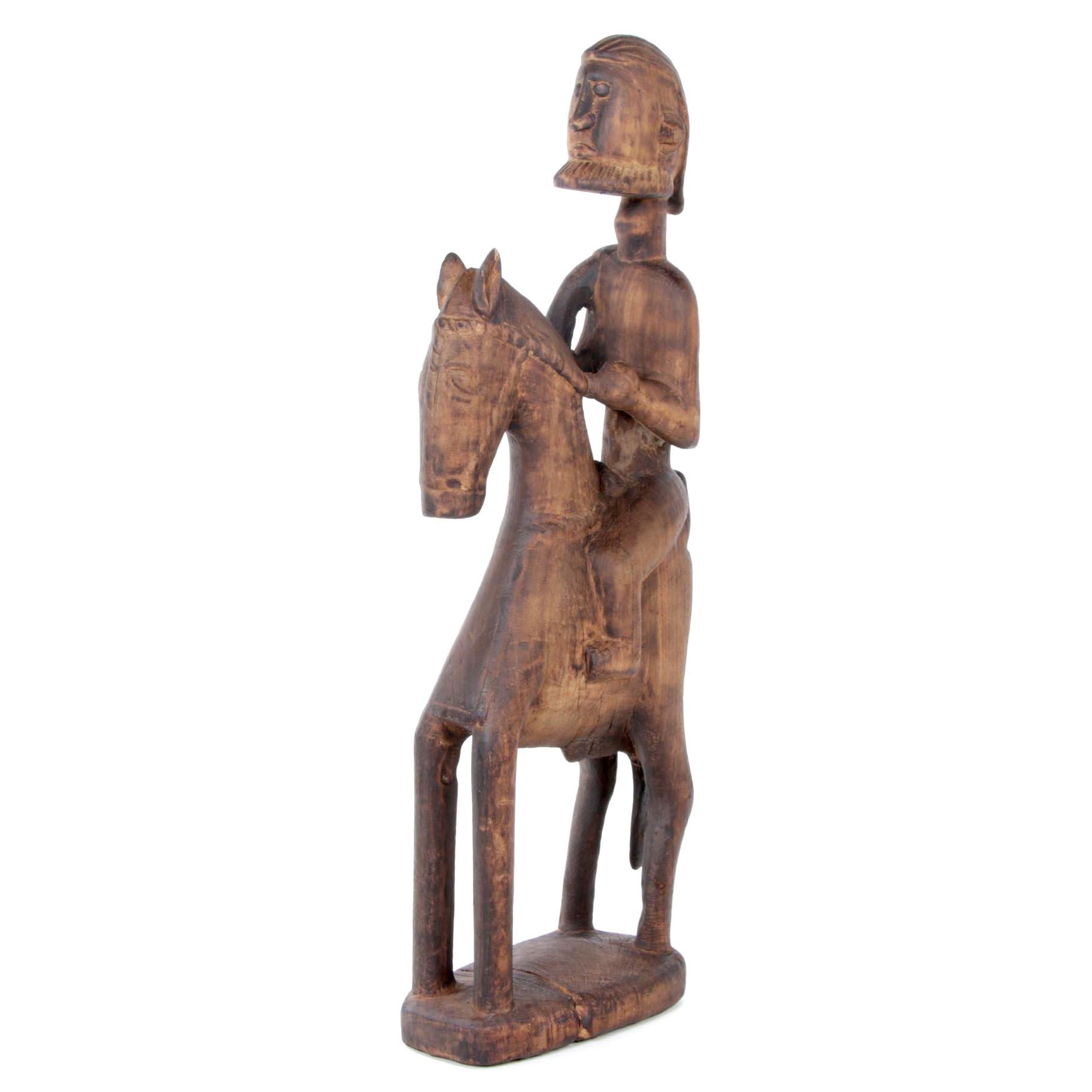 Dogon Style Wooden Horseman, Late 20th Century