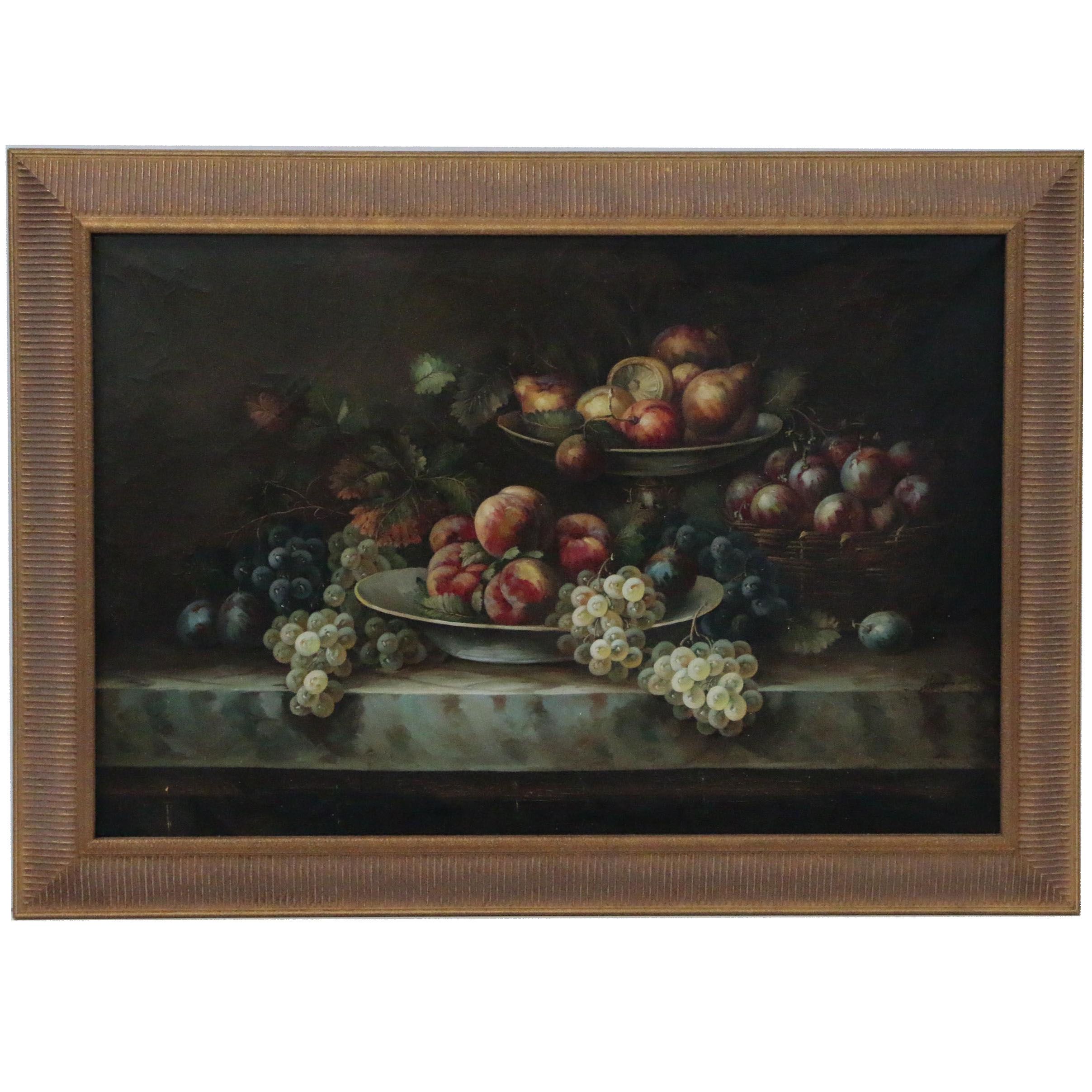Still Life Oil Painting with Fruit