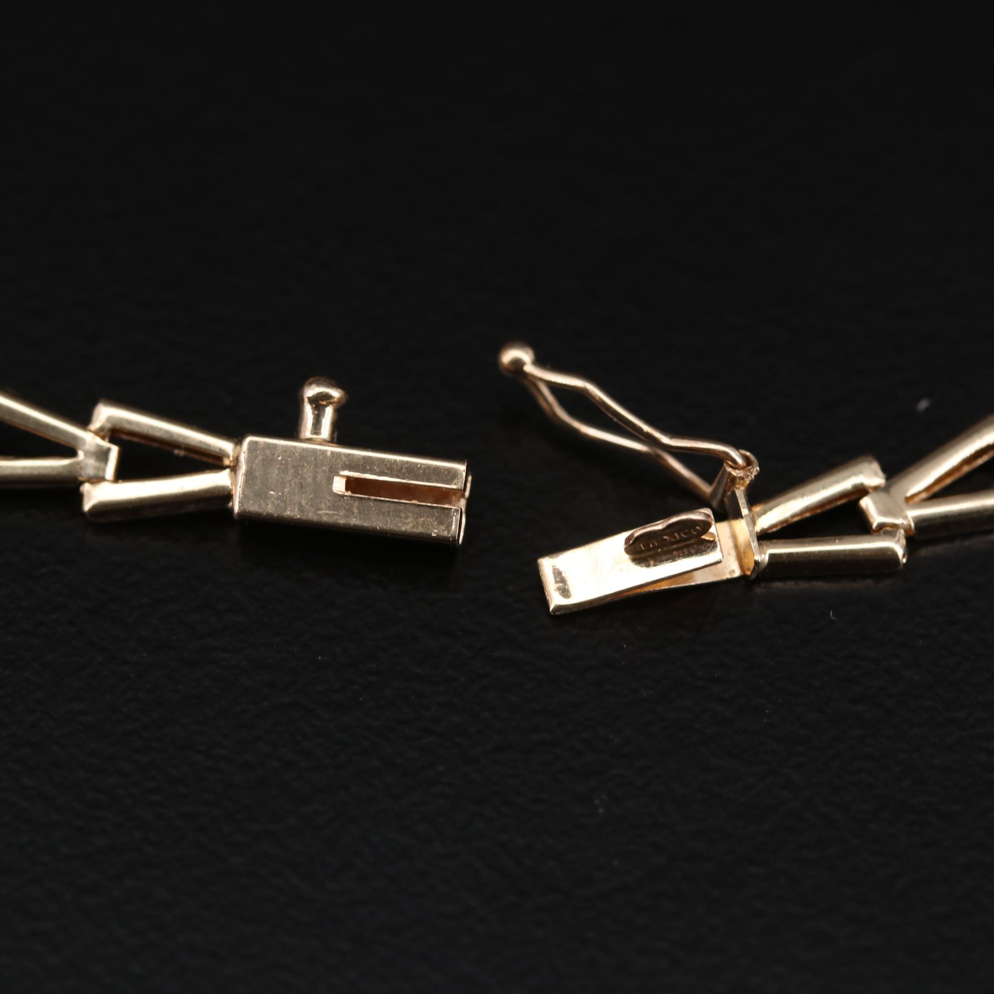 10K Yellow Gold Amethyst Earrings and 14K Yellow Gold Multi-Gemstone Bracelet