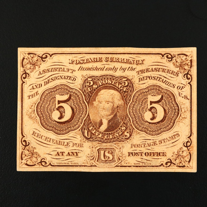 Series of 1862 First Issue United States Five Cent Fractional Currency Note