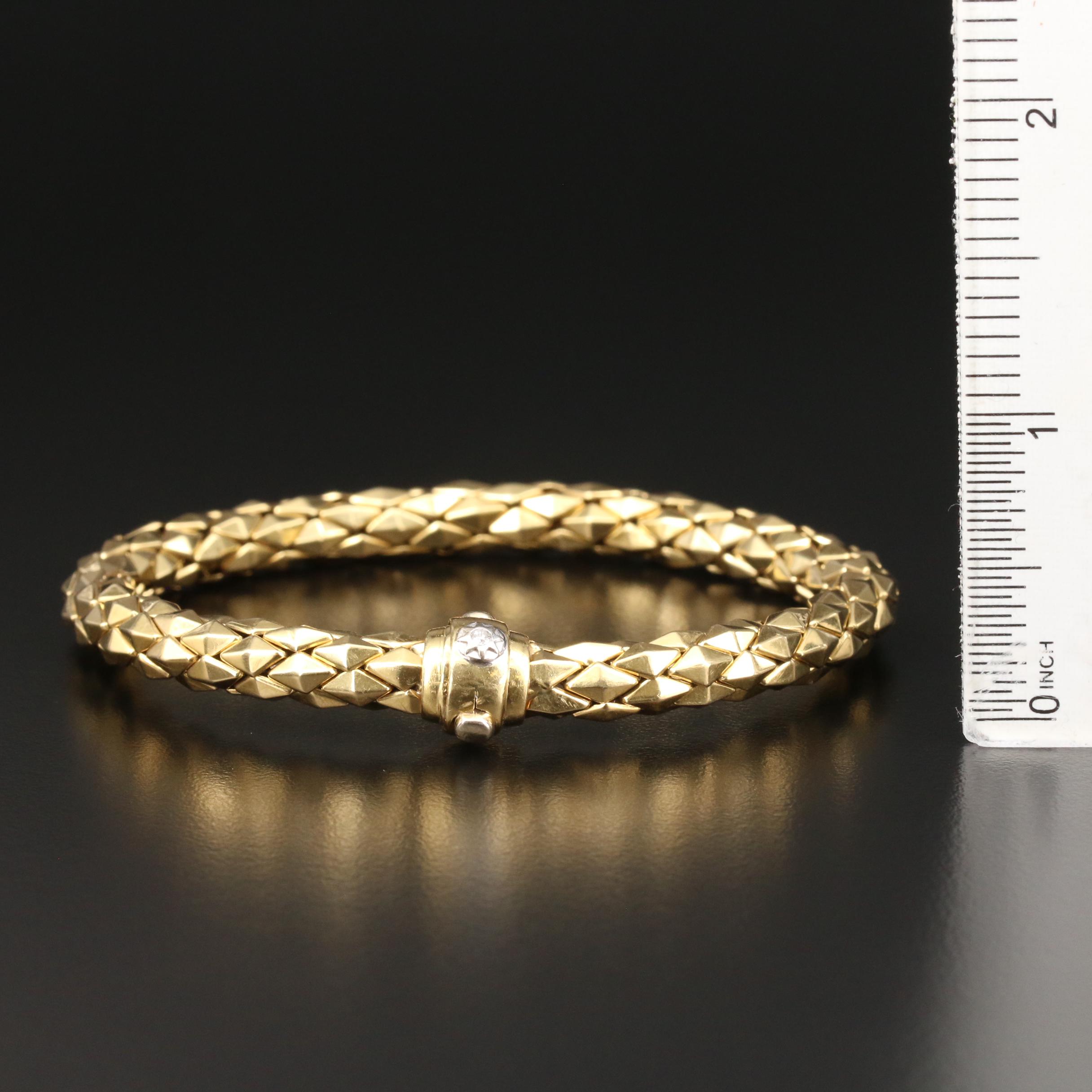 Italian Chimento 18K Yellow Gold Bracelet with Diamond Accent
