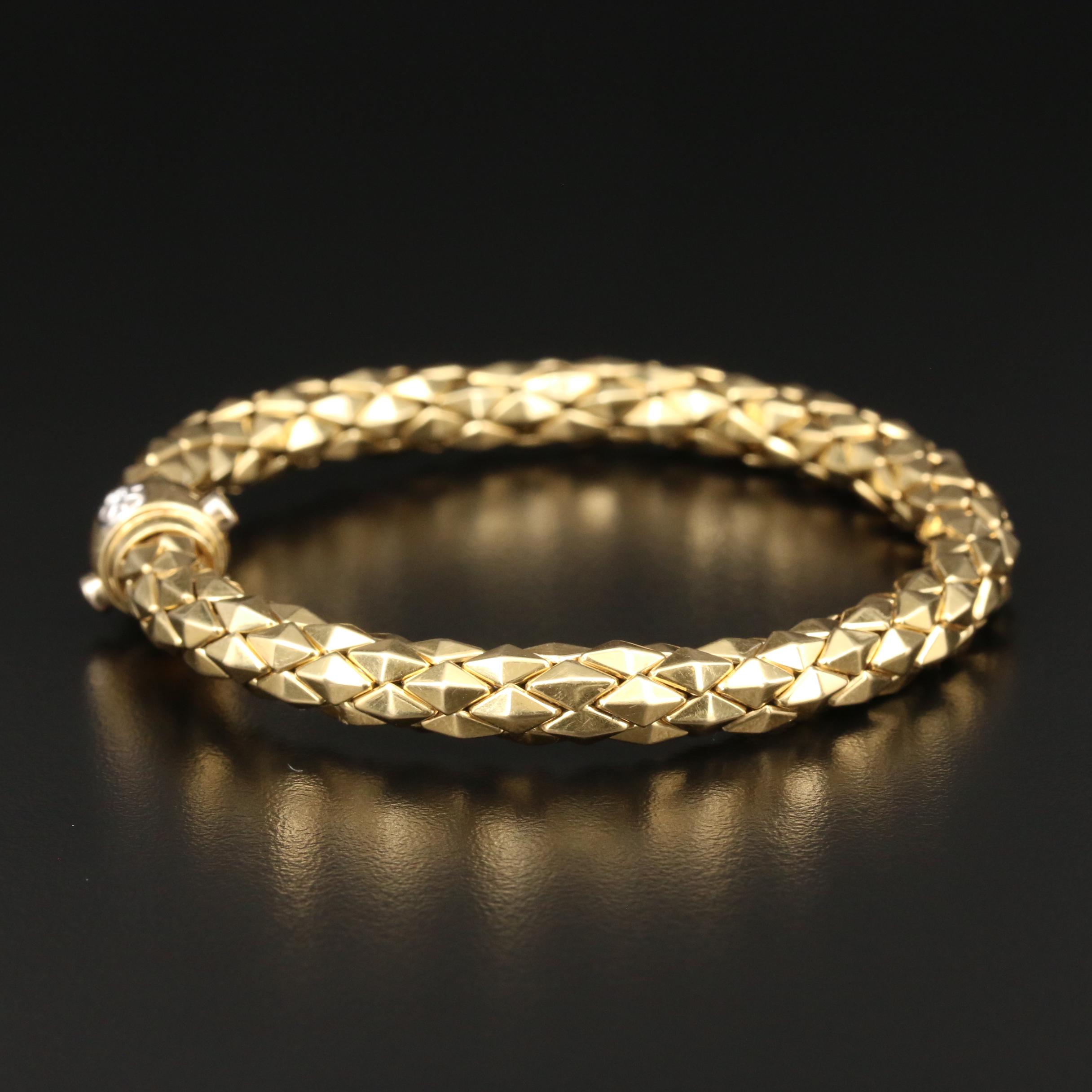 Italian Chimento 18K Yellow Gold Bracelet with Diamond Accent