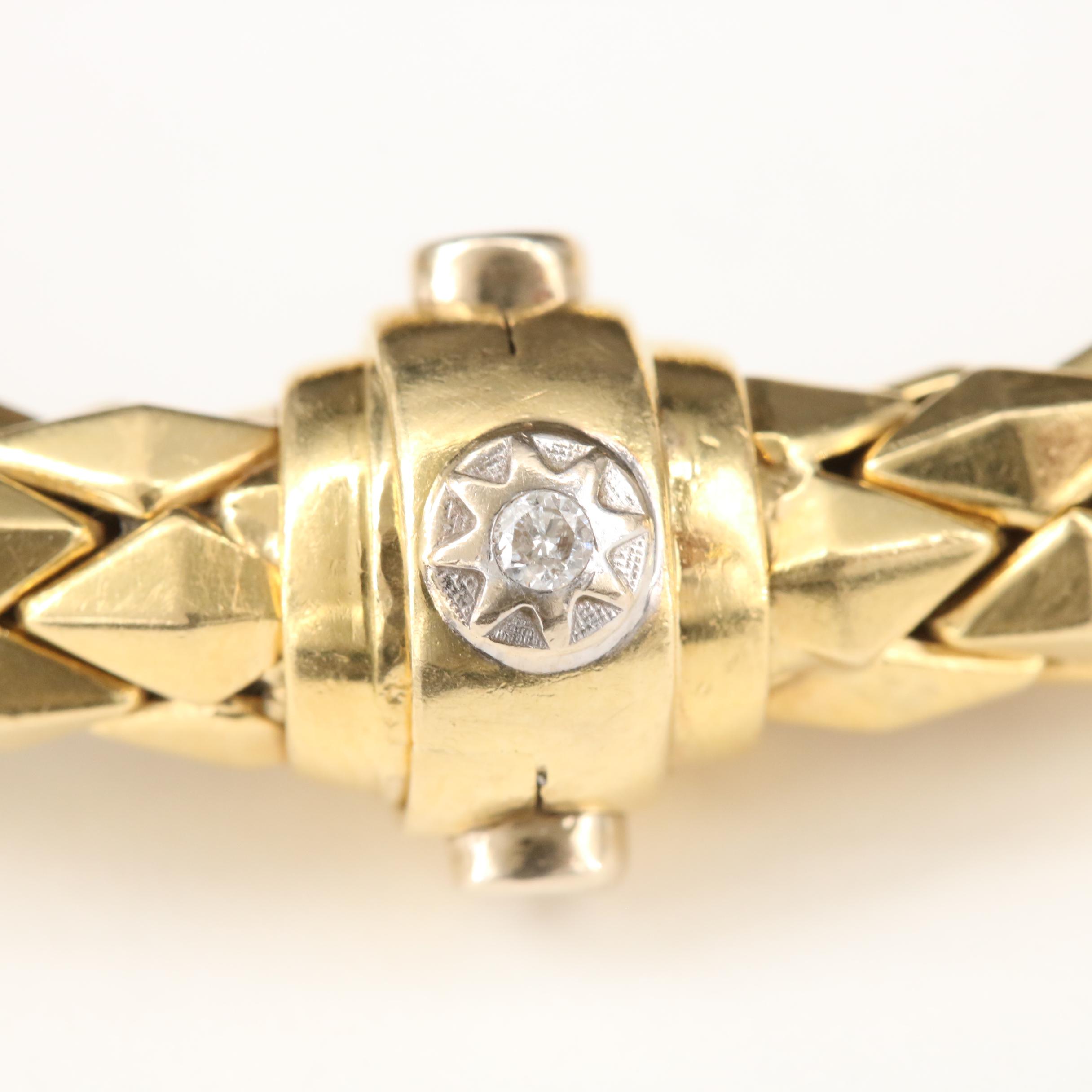 Italian Chimento 18K Yellow Gold Bracelet with Diamond Accent