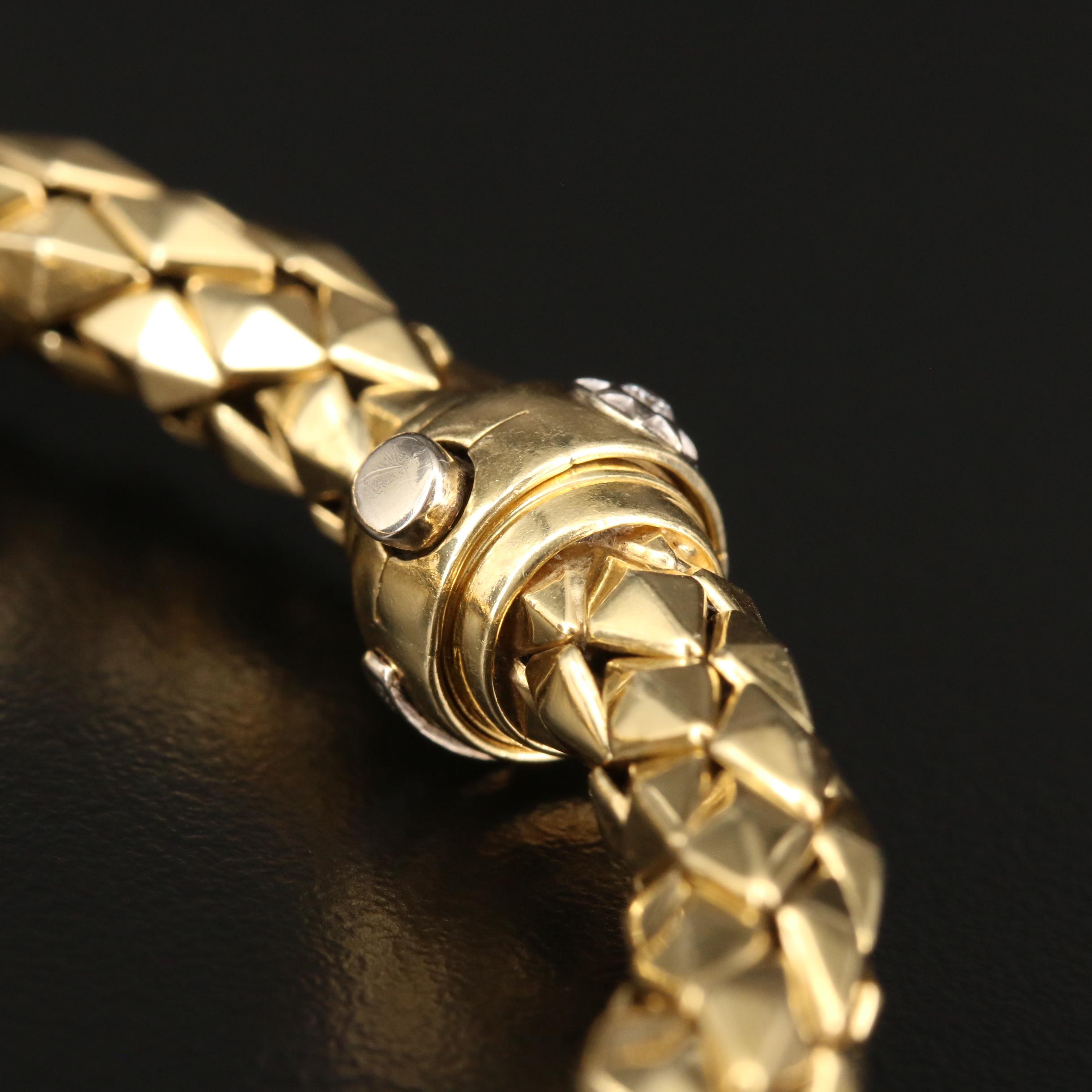 Italian Chimento 18K Yellow Gold Bracelet with Diamond Accent
