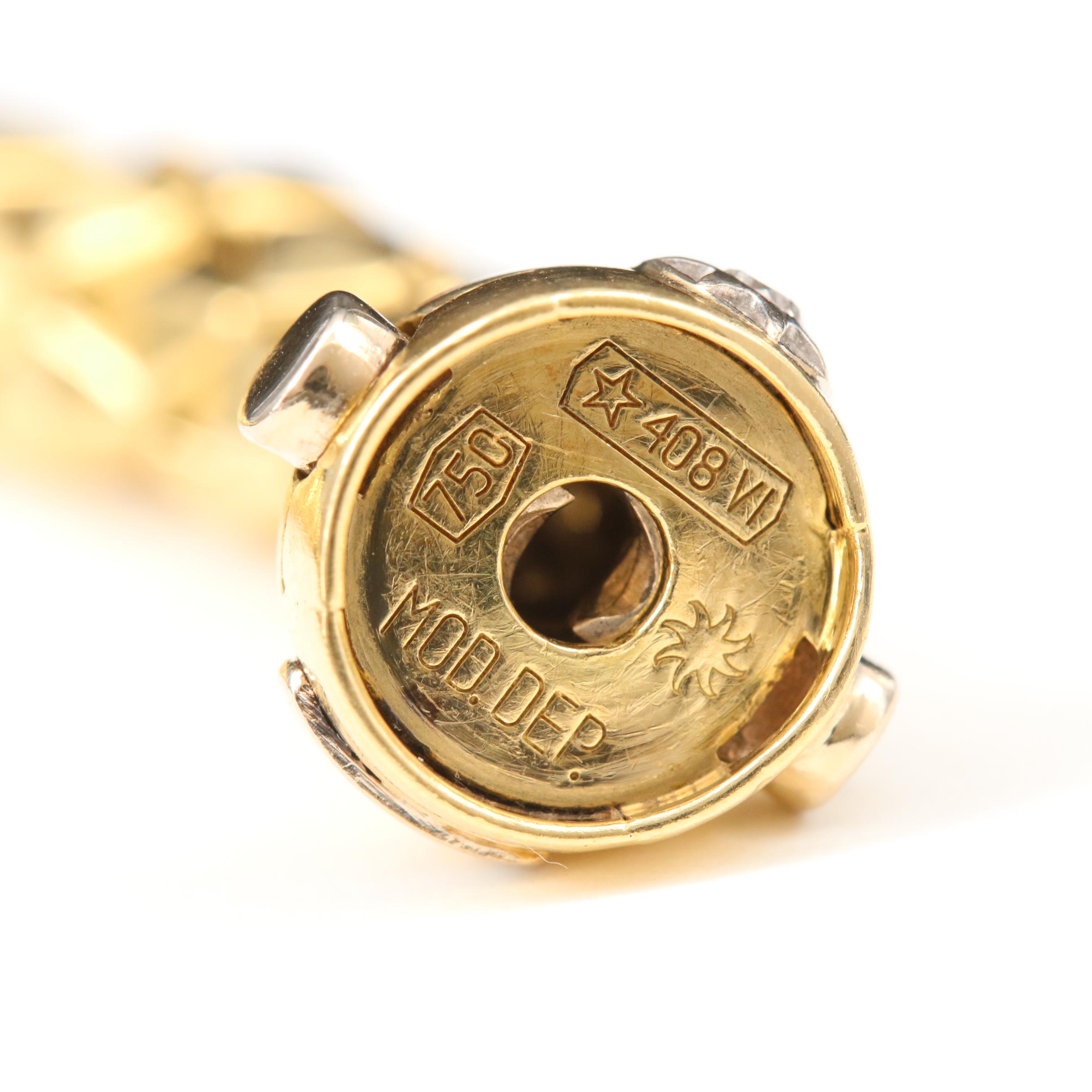 Italian Chimento 18K Yellow Gold Bracelet with Diamond Accent