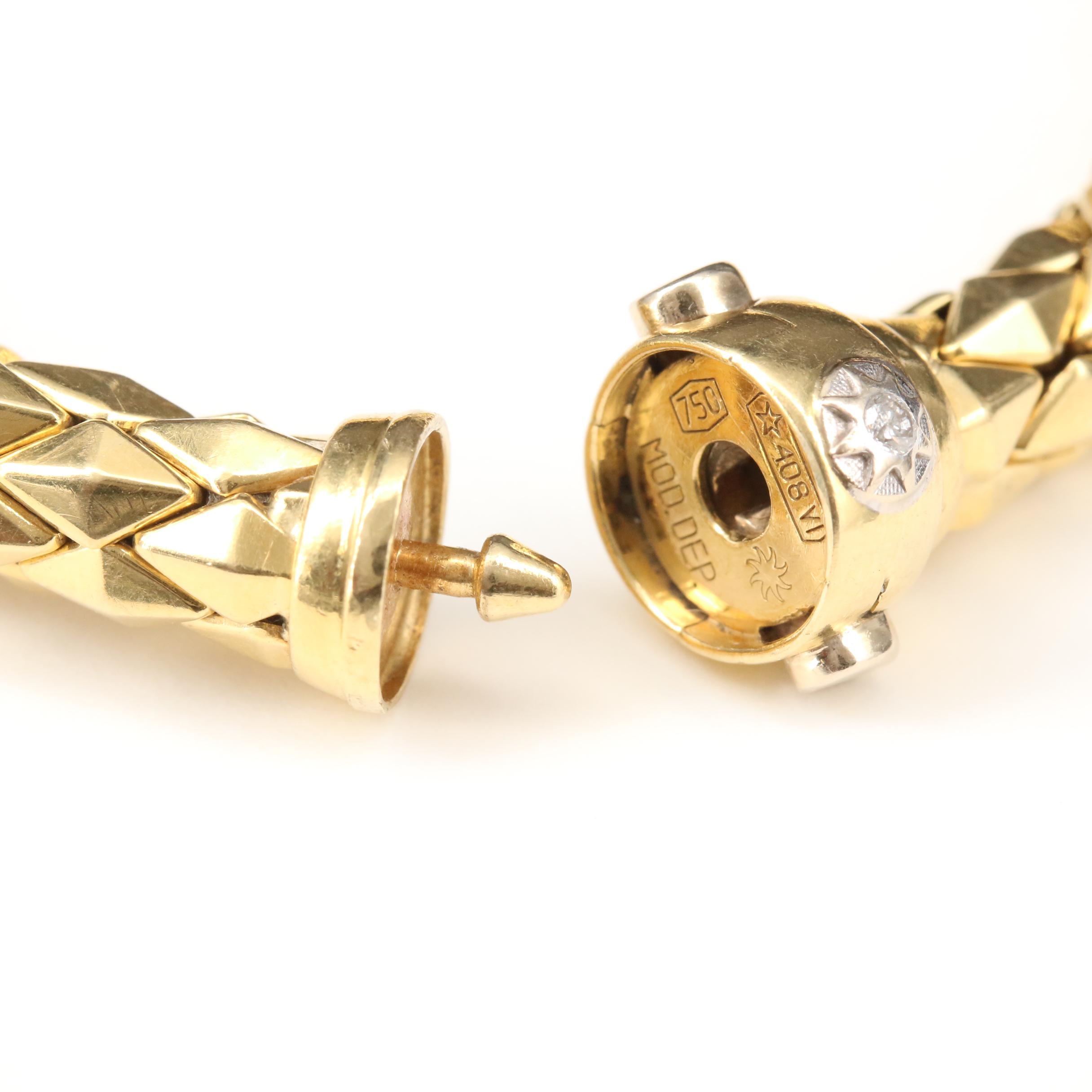 Italian Chimento 18K Yellow Gold Bracelet with Diamond Accent