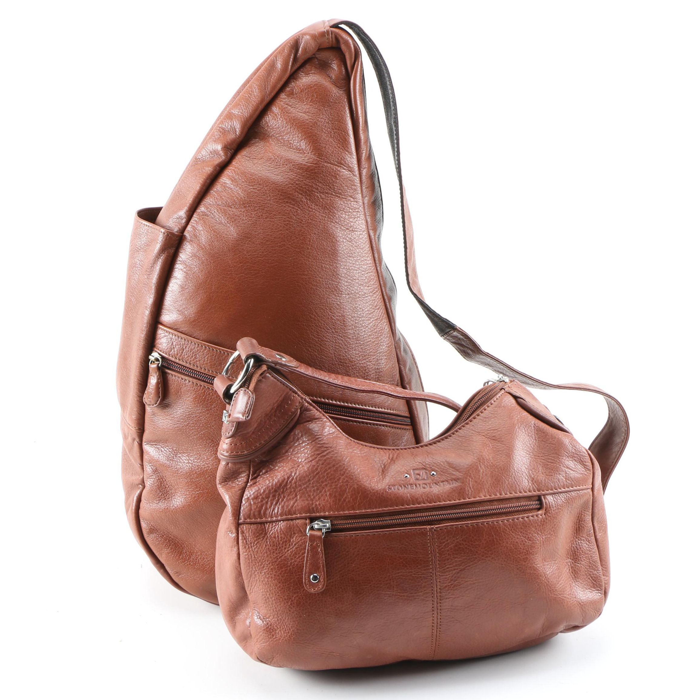 AmeriBag Sling Bag and Stone Mountain Shoulder Bag in Grained Leather