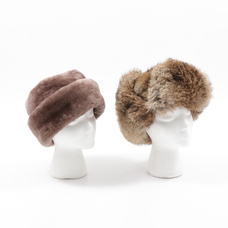 North King Dyed Mouton Lamb and Rabbit Fur Hats