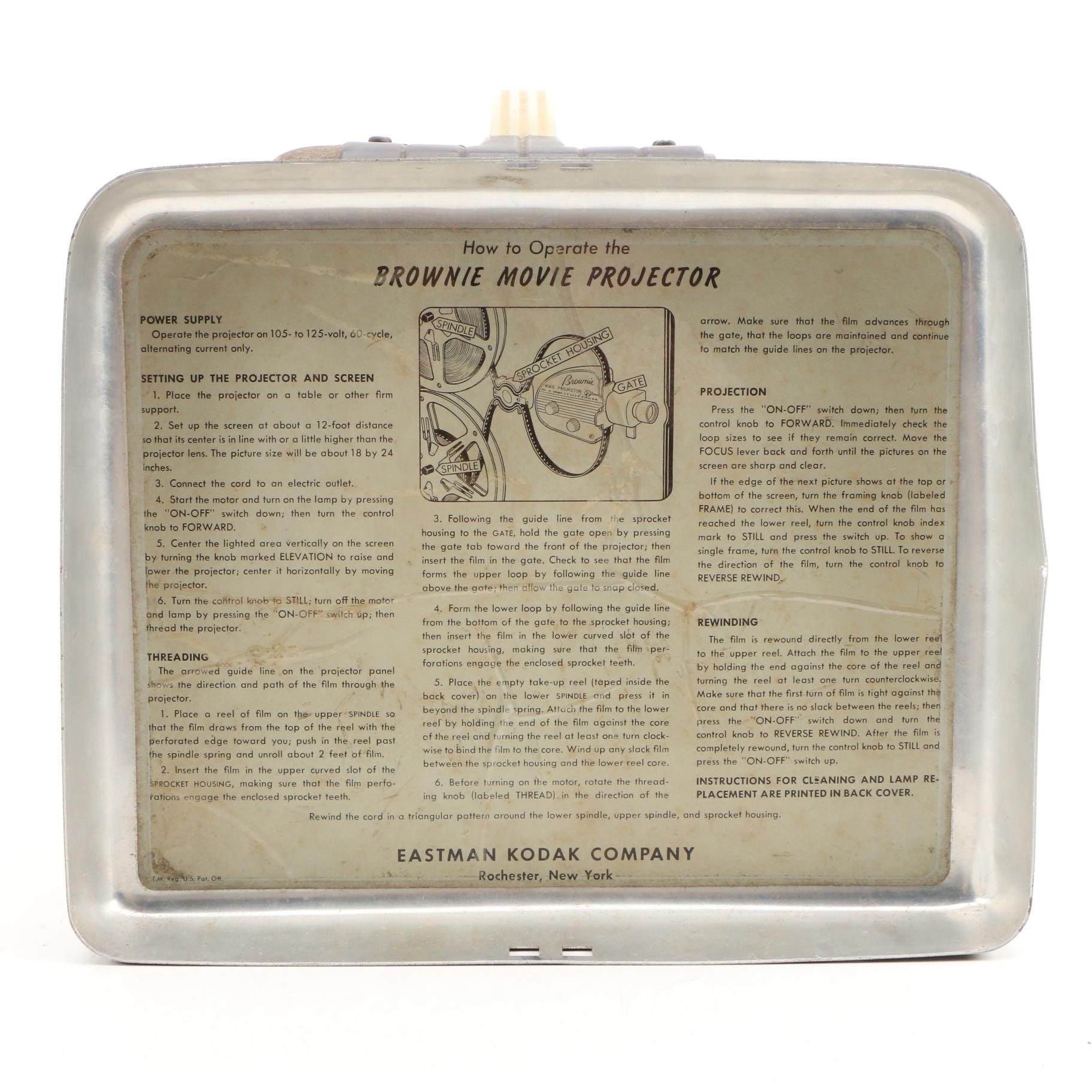 Kodak Brownie Movie Projector 8mm, with Auto Splicer, Six Film Cans and More