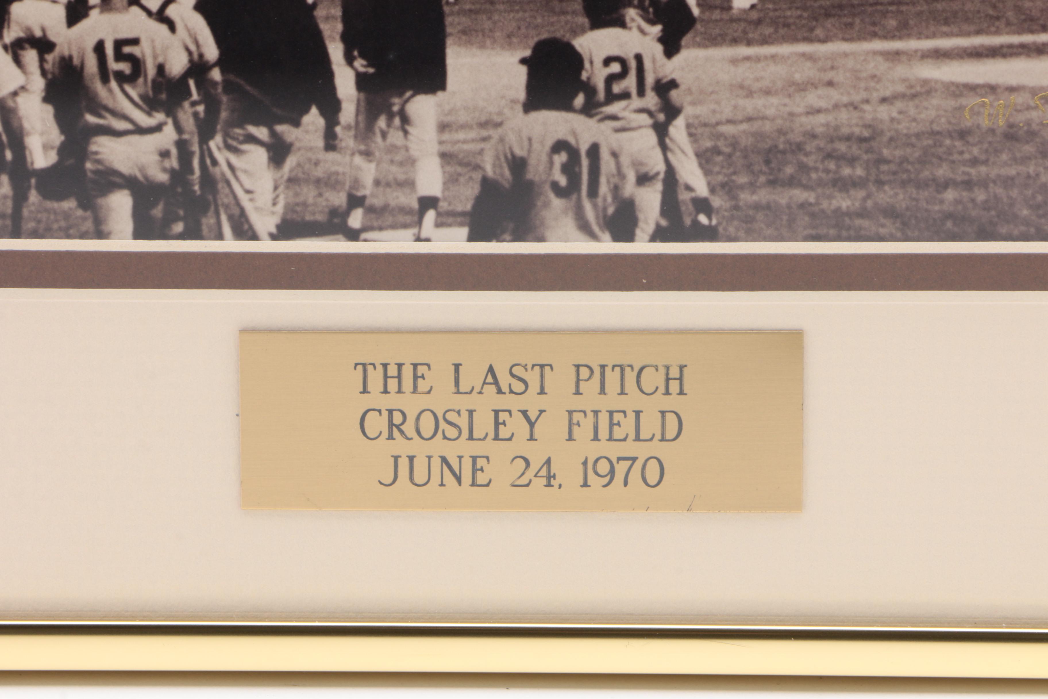 W.F. Schildman "Last and First Game" Crosley-Riverfront Baseball Print Display
