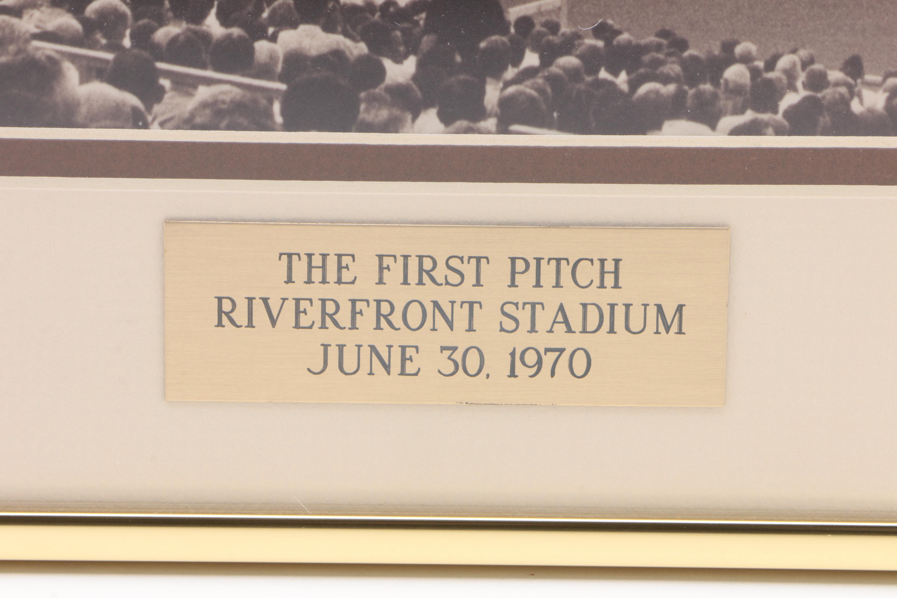 W.F. Schildman "Last and First Game" Crosley-Riverfront Baseball Print Display