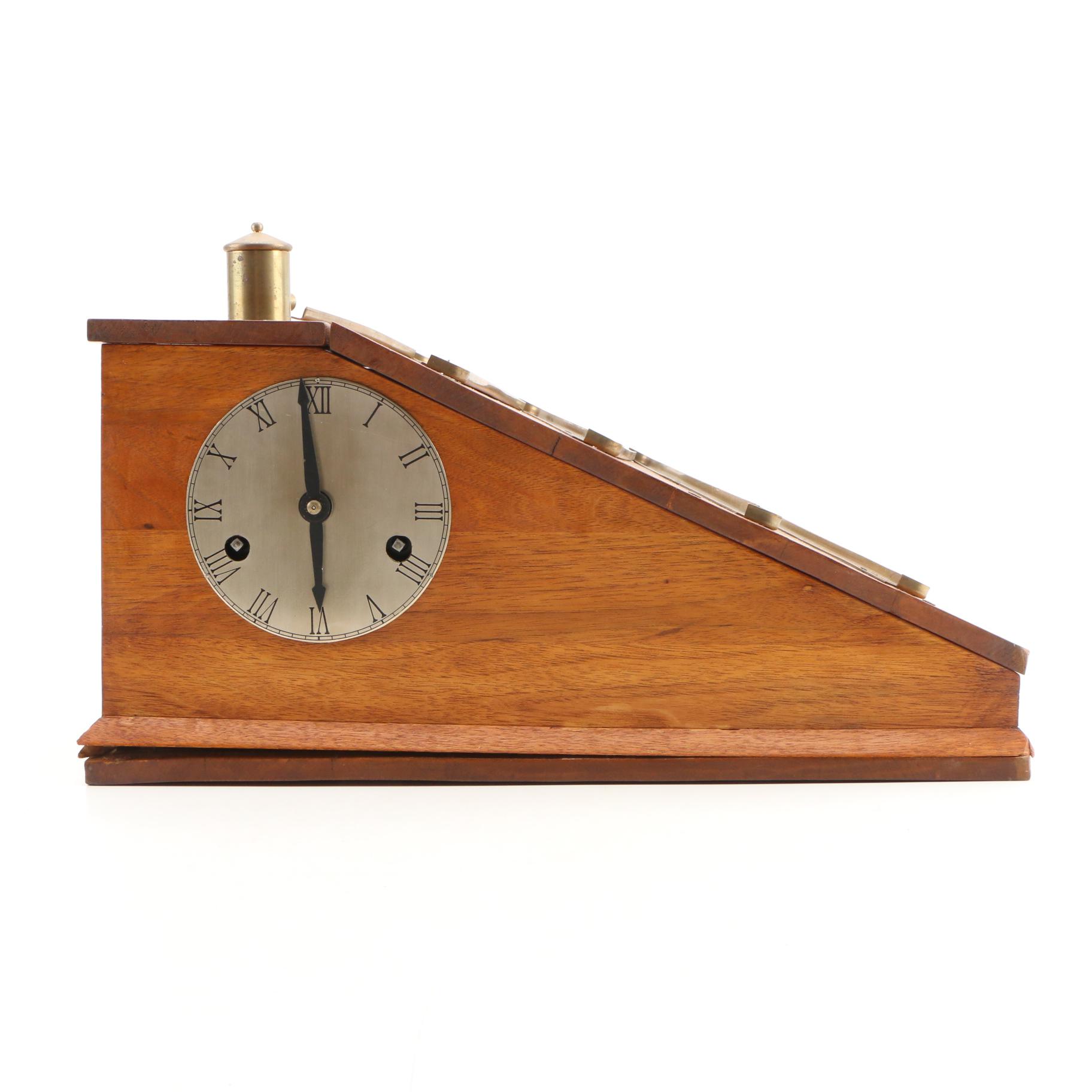 Wooden Rolling Ball Machine Clock, 20th Century