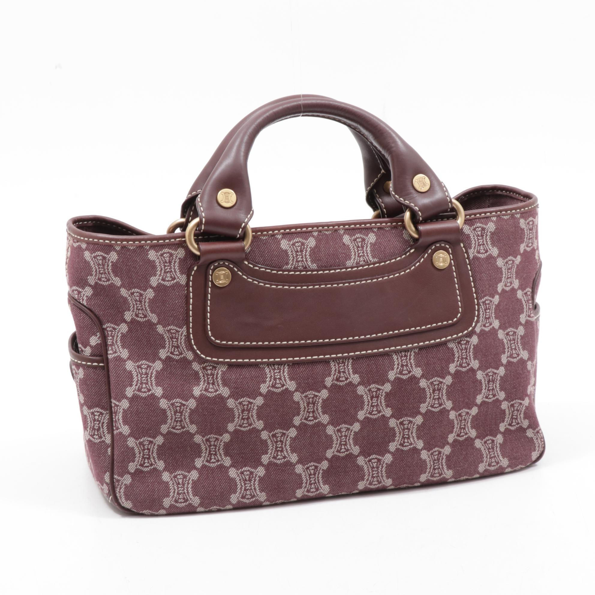 Celine Macadam Denim and Leather Boogie Handbag