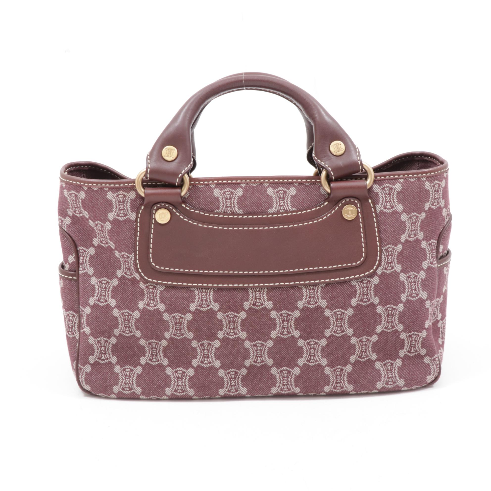 Celine Macadam Denim and Leather Boogie Handbag