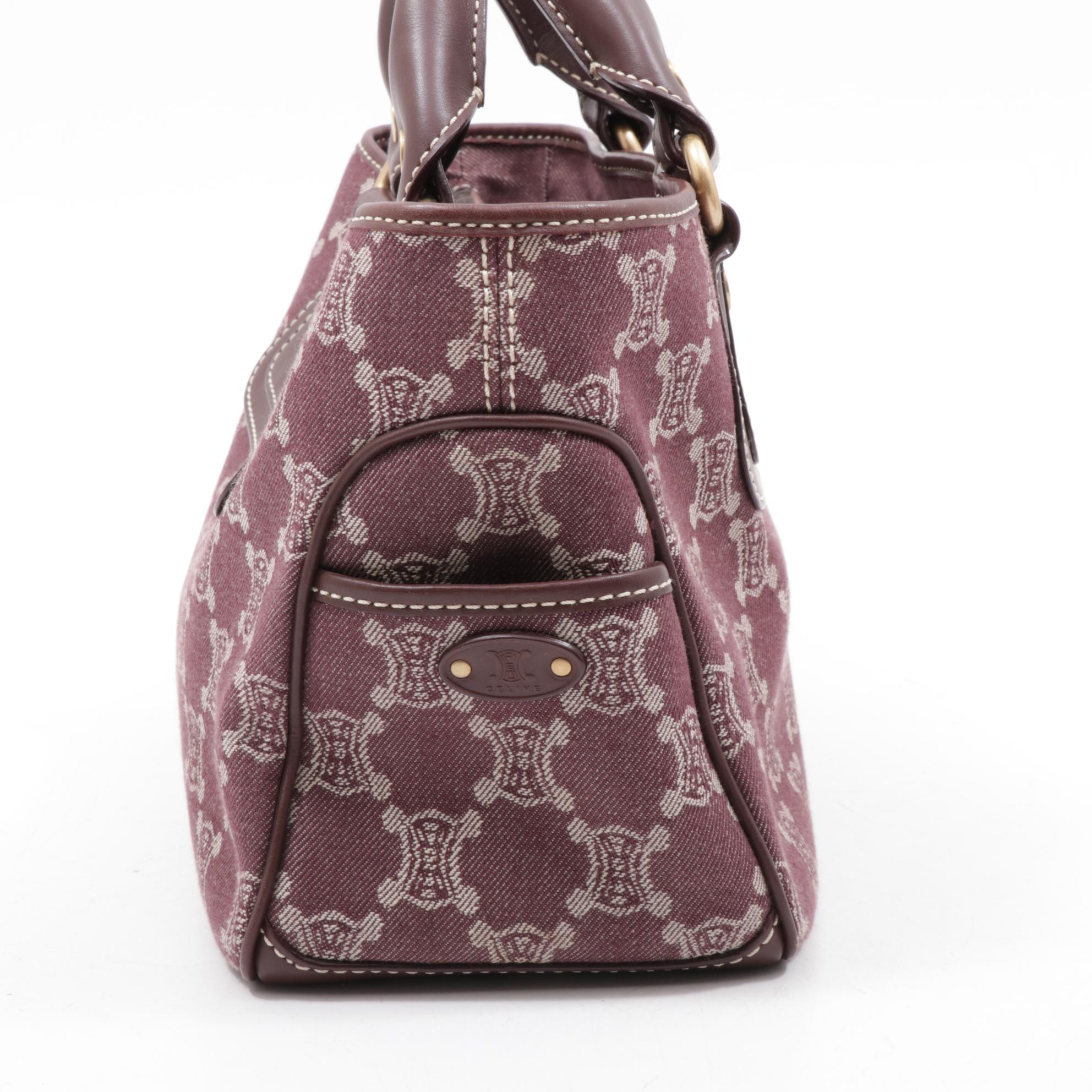 Celine Macadam Denim and Leather Boogie Handbag