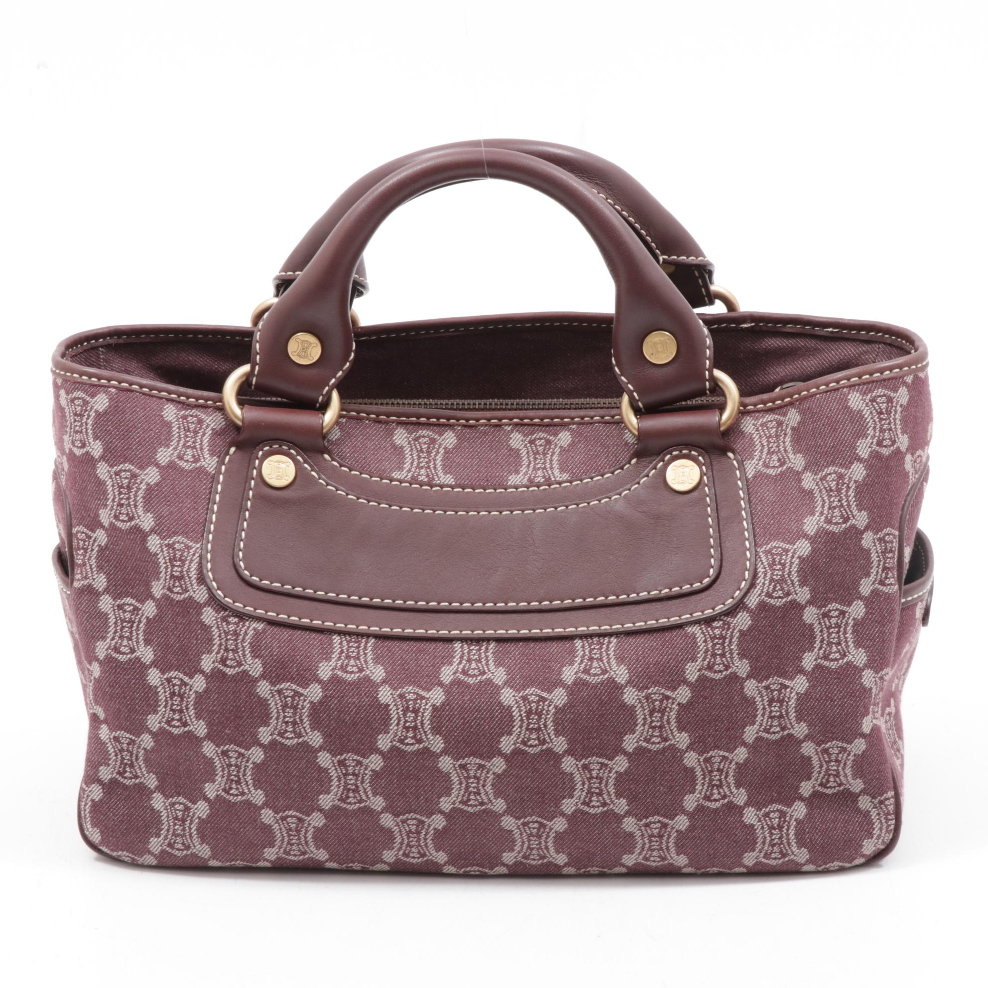 Celine Macadam Denim and Leather Boogie Handbag