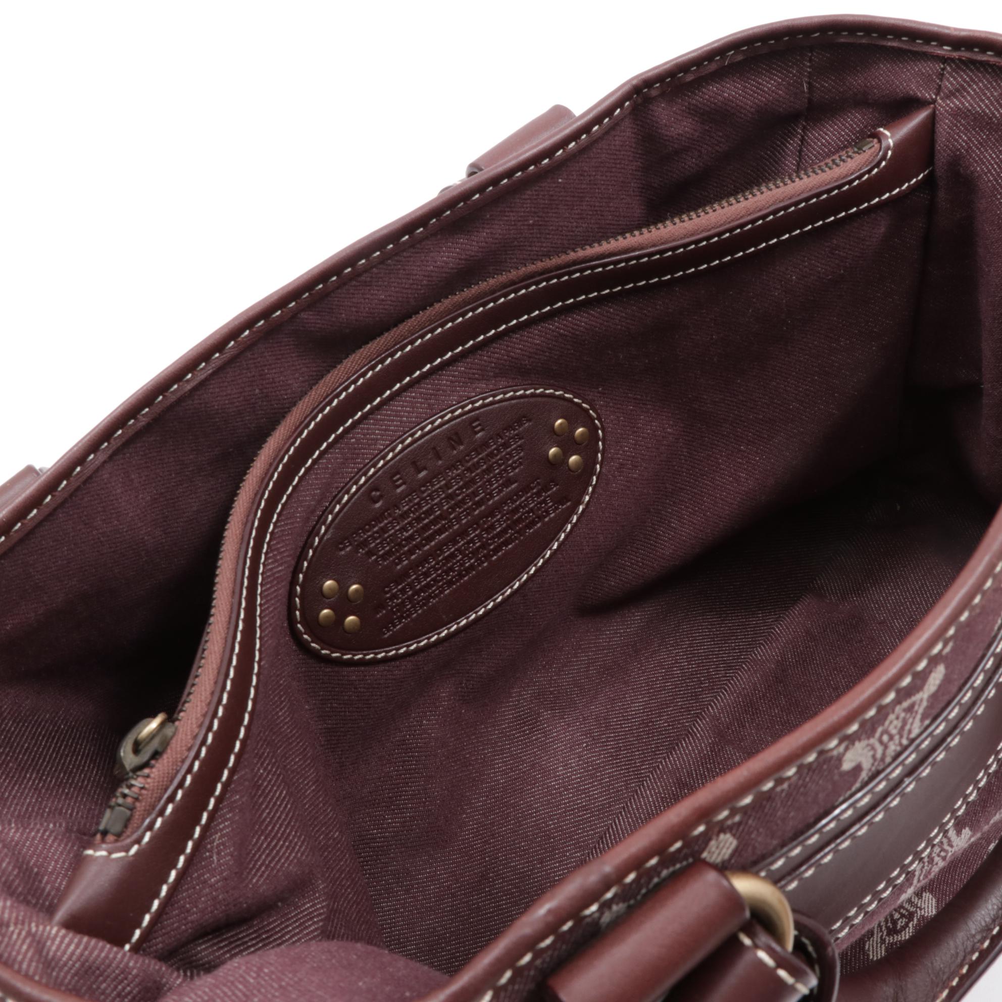 Celine Macadam Denim and Leather Boogie Handbag