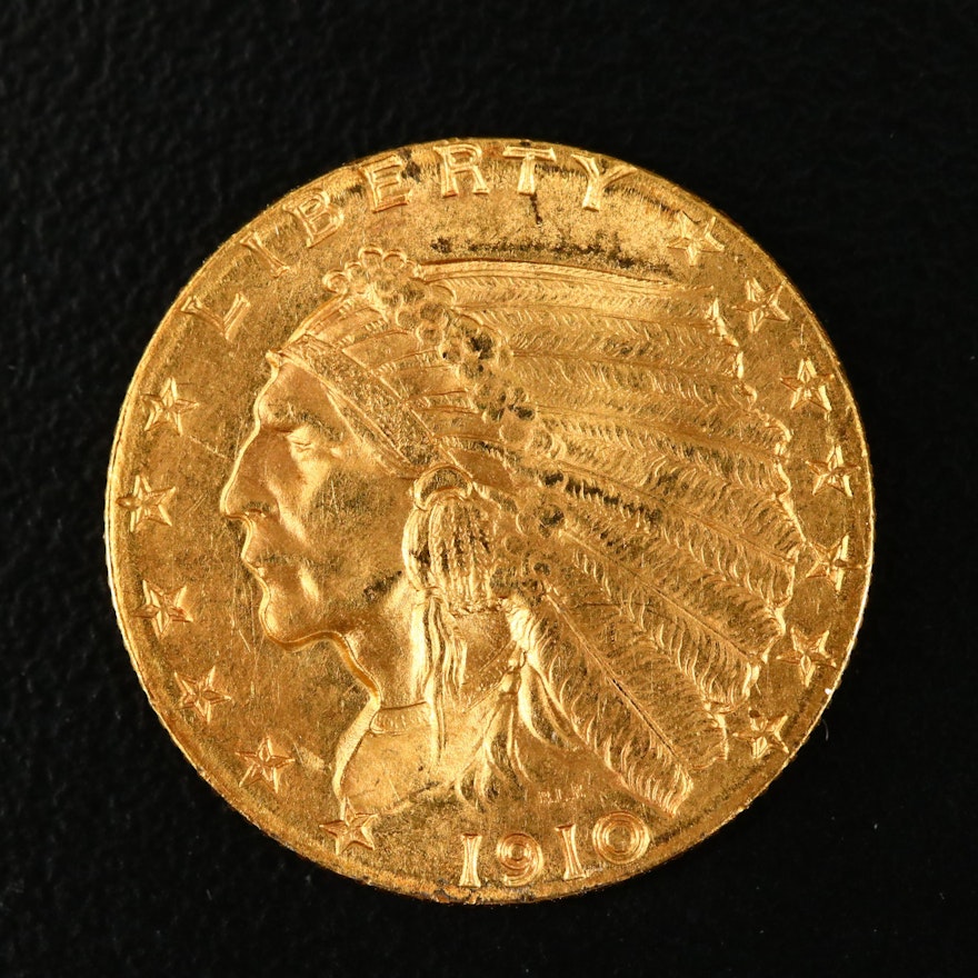 1910 Indian Head $2 1/2 Gold Coin