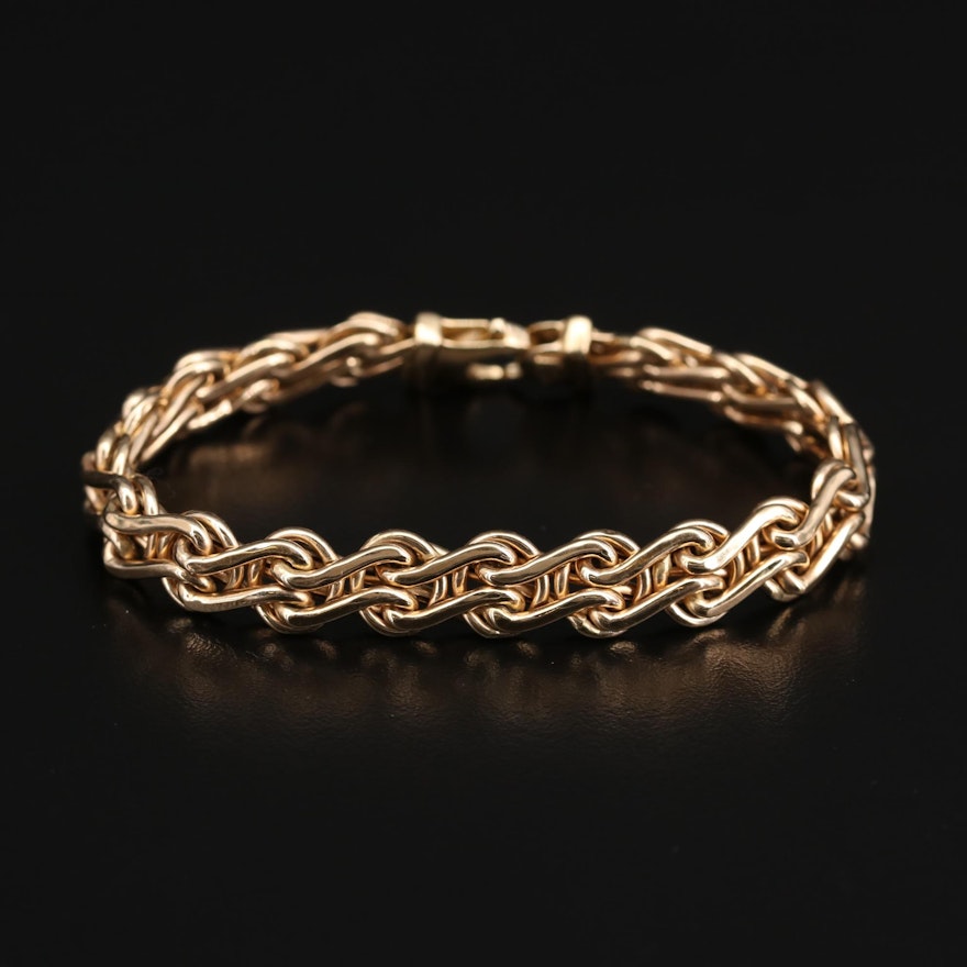 14K Yellow Gold Fancy Link Bracelet