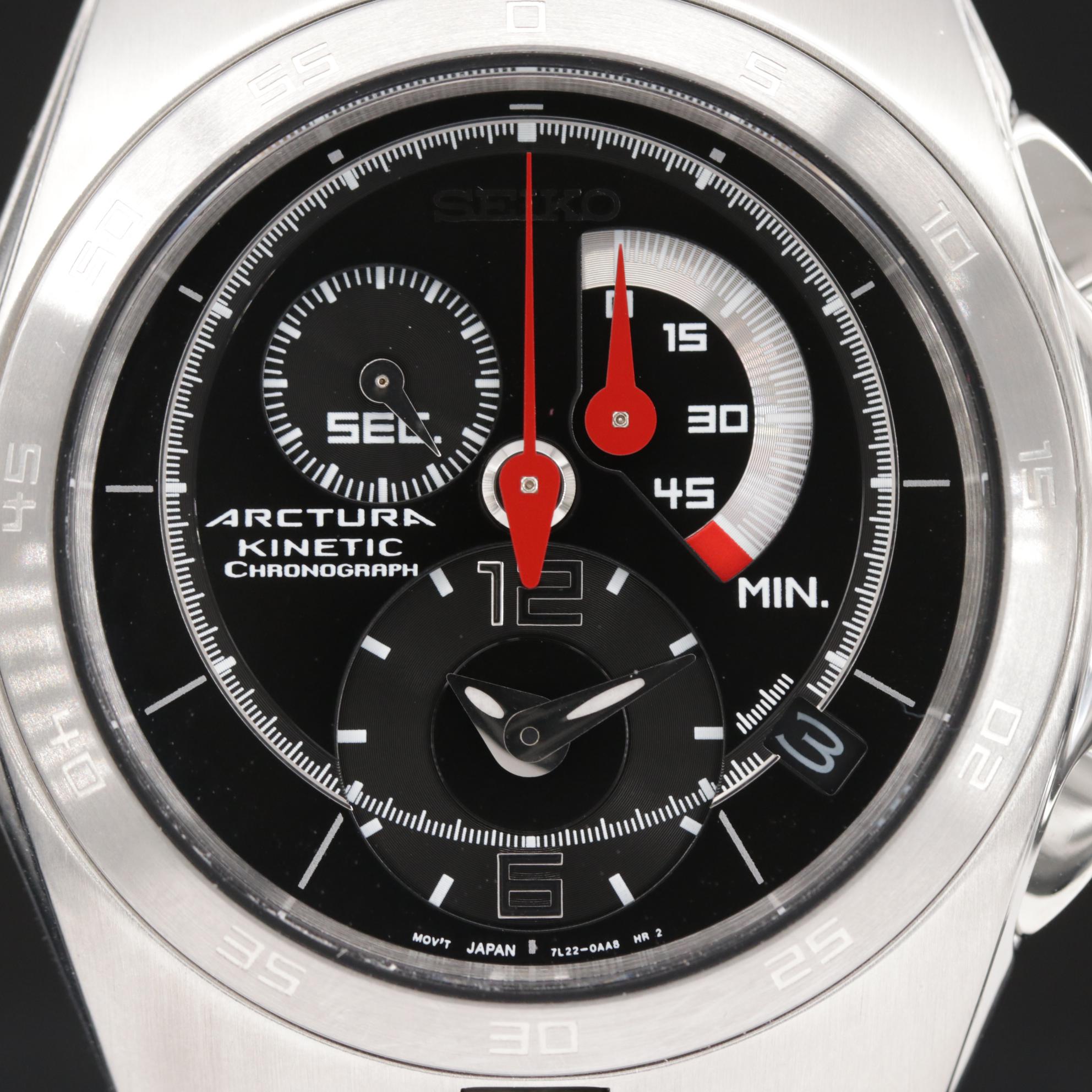 Seiko Arctura Kinetic Stainless Steel Chronograph Watch