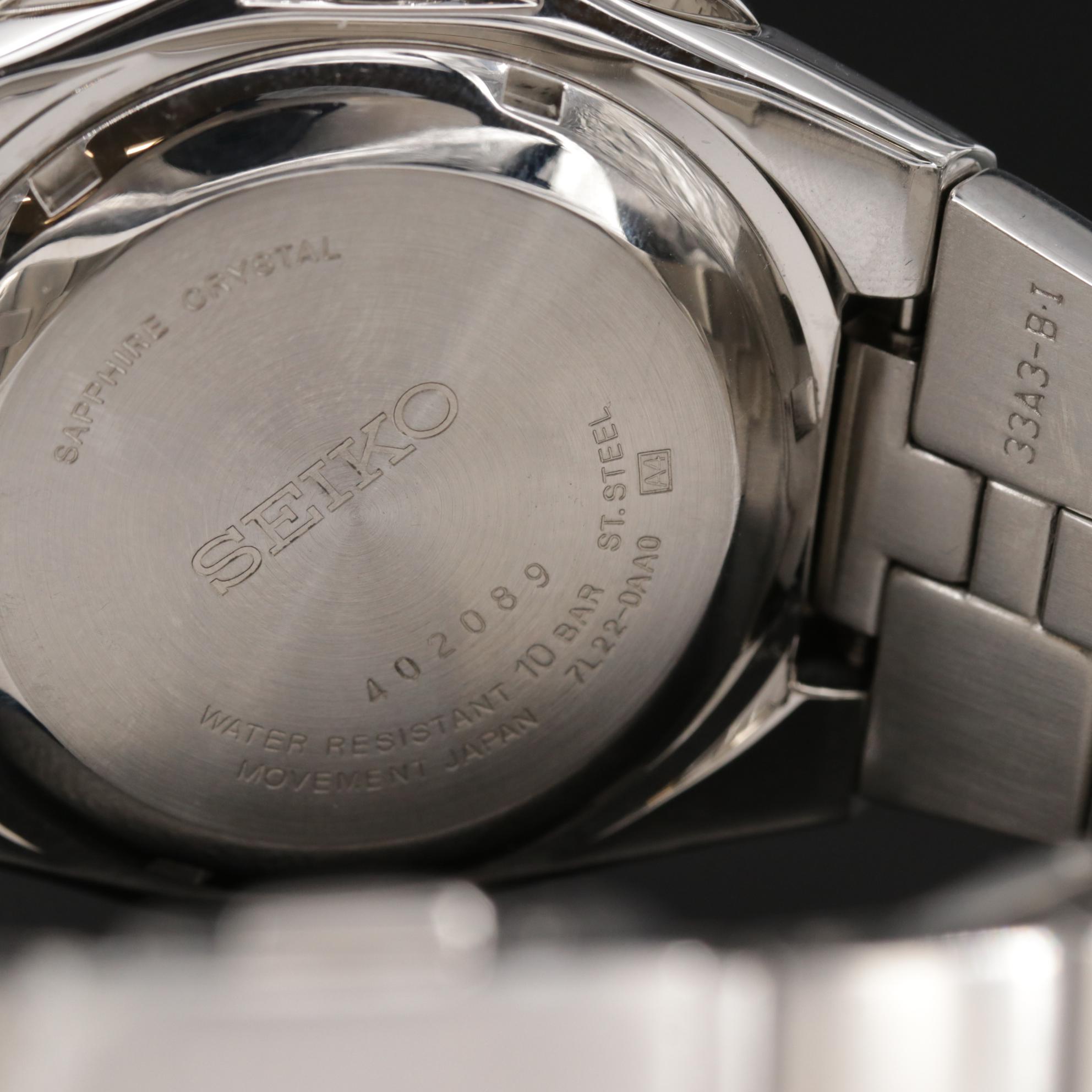 Seiko Arctura Kinetic Stainless Steel Chronograph Watch