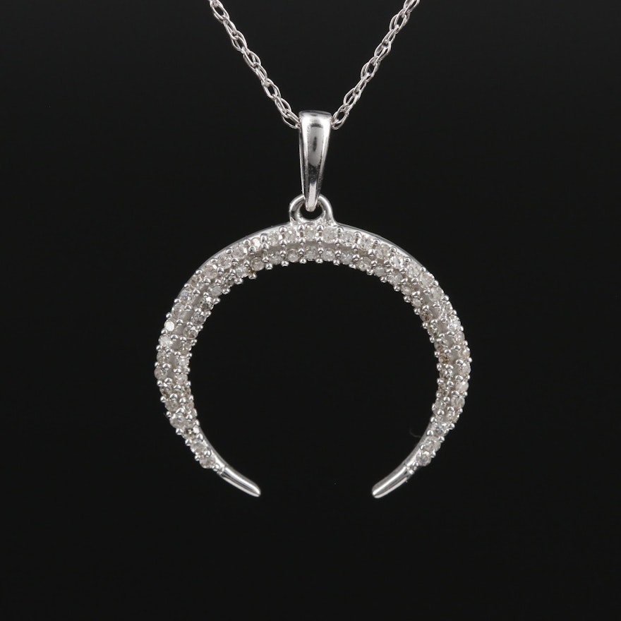 10K Yellow Gold Diamond Pendant Necklace