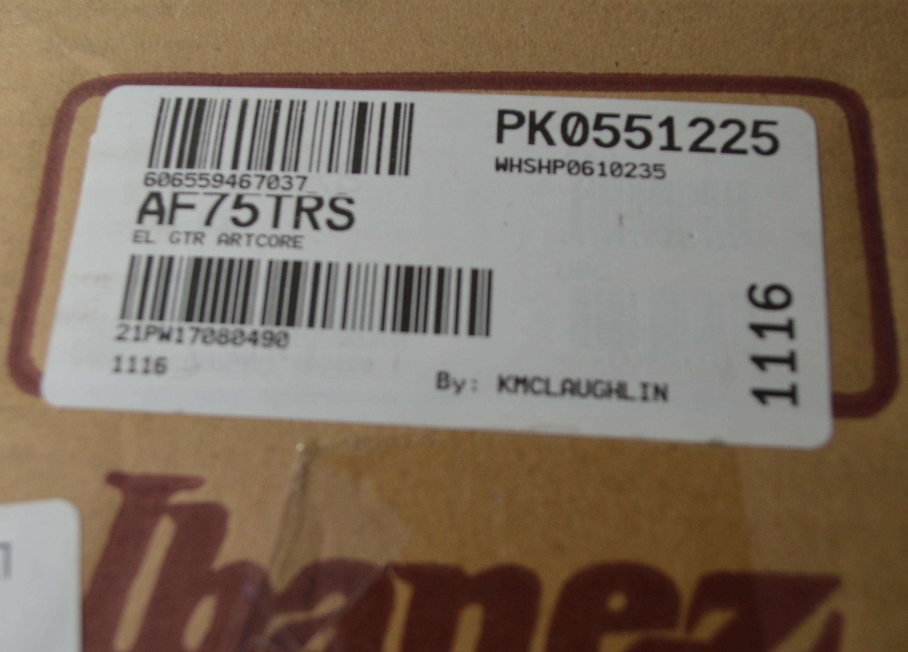 Ibanez Artcore AF75 Hollowbody Electric Guitar