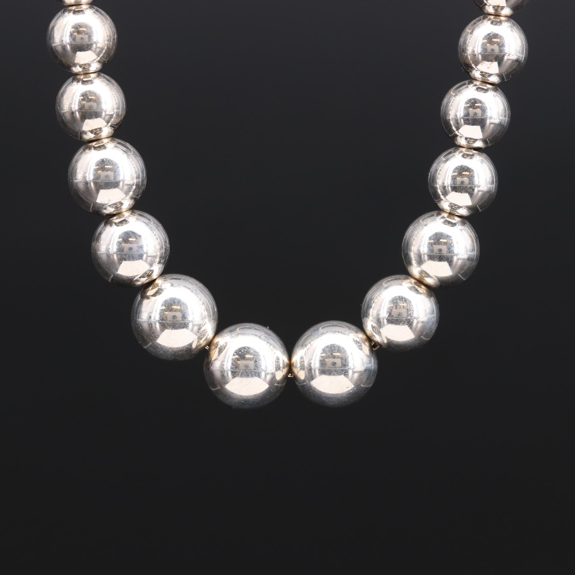 Tiffany & Co. "HardWear" Sterling Silver Graduated Bead Necklace