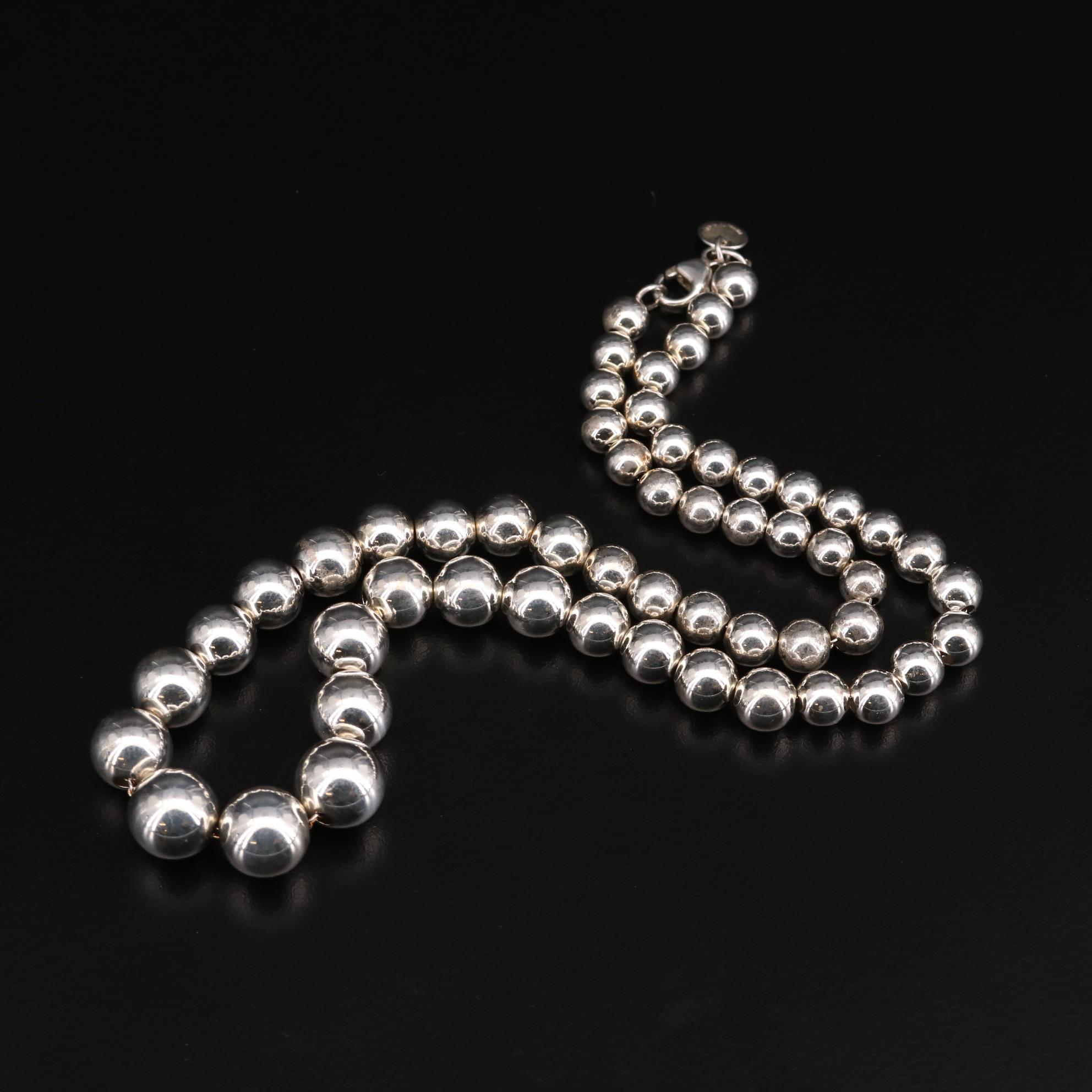 Tiffany & Co. "HardWear" Sterling Silver Graduated Bead Necklace
