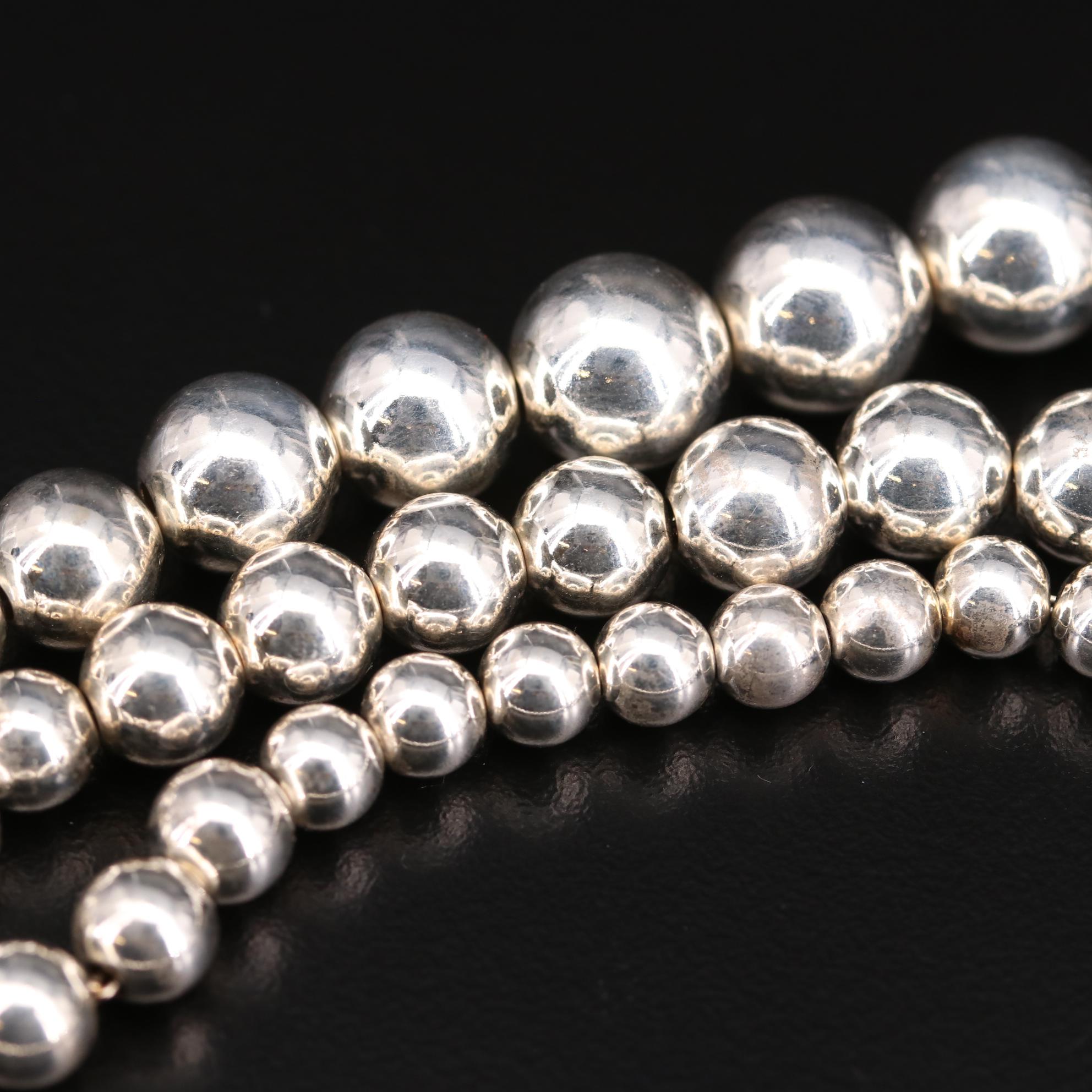 Tiffany & Co. "HardWear" Sterling Silver Graduated Bead Necklace