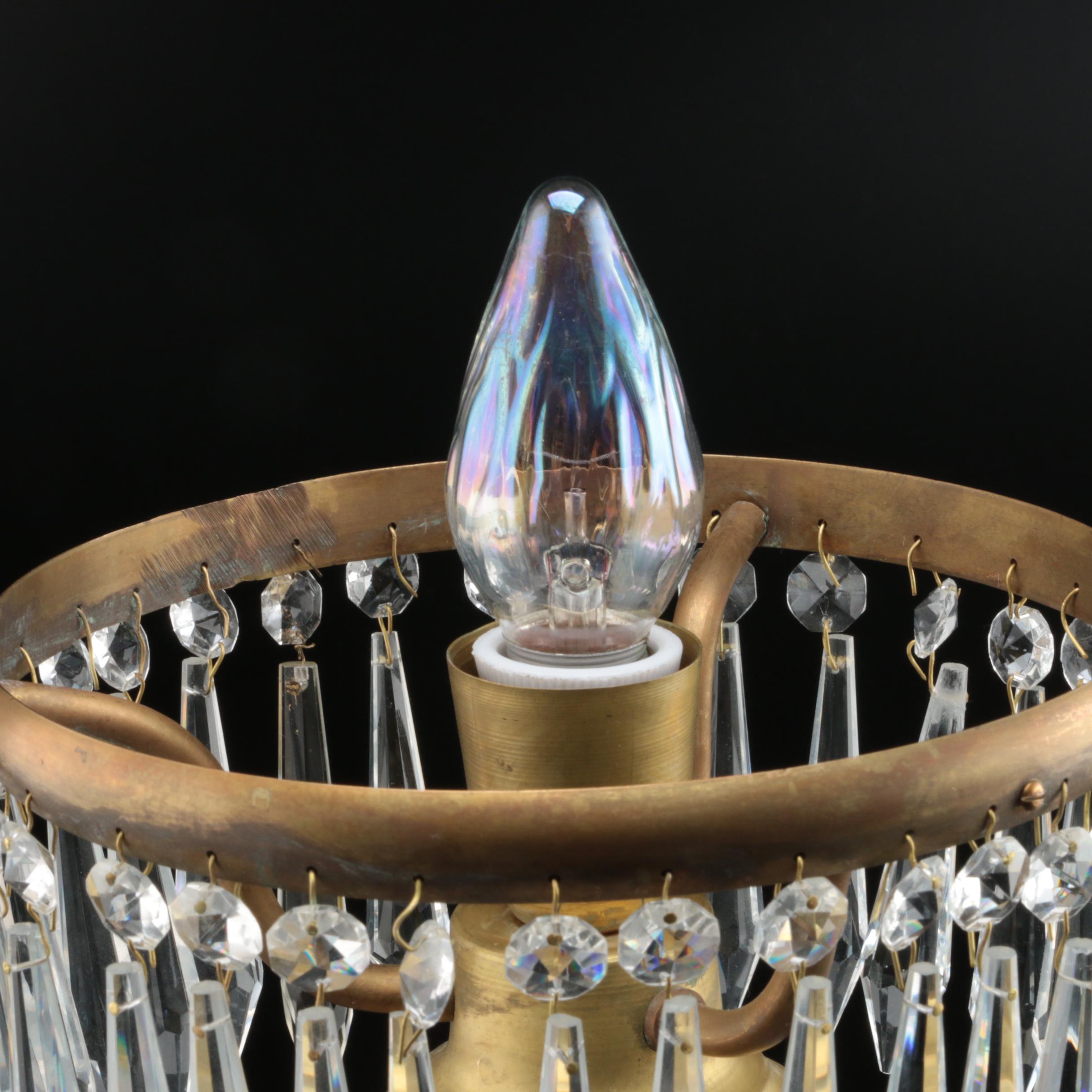 American Brilliant Style Cut Glass Table Lamp