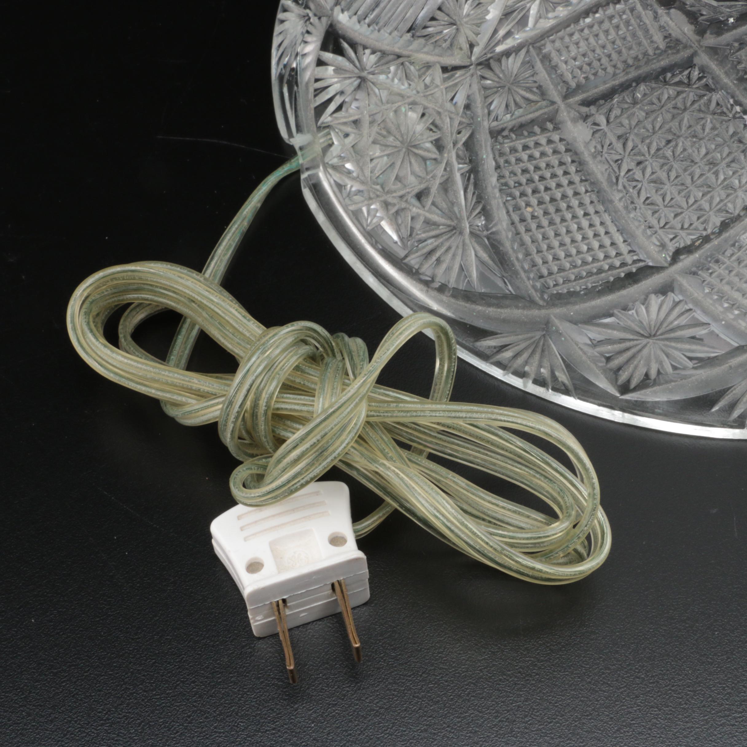 American Brilliant Style Cut Glass Table Lamp